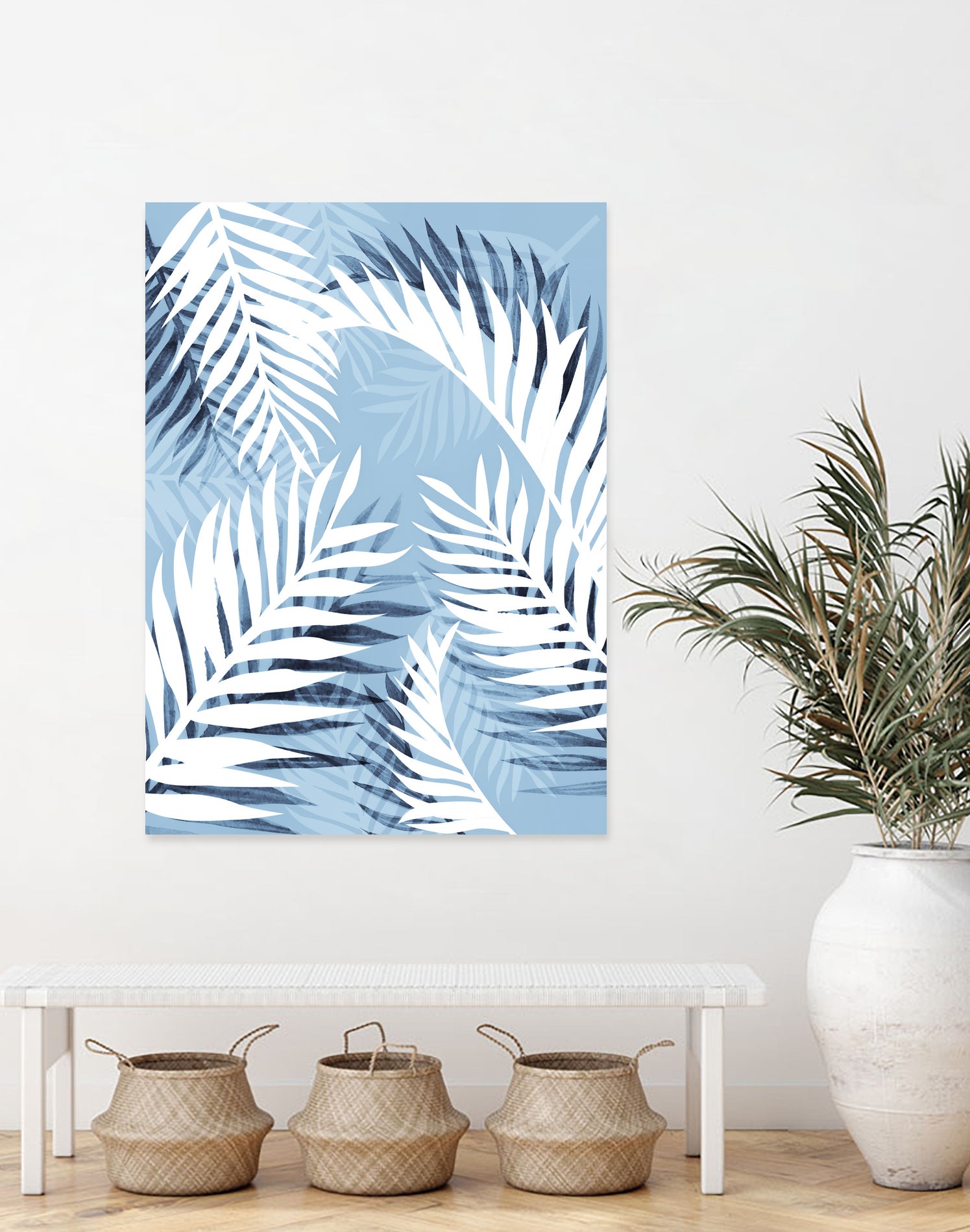 Tropical bliss - chambray blue by Gale Switzer on GIANT ART - blue digital drawing