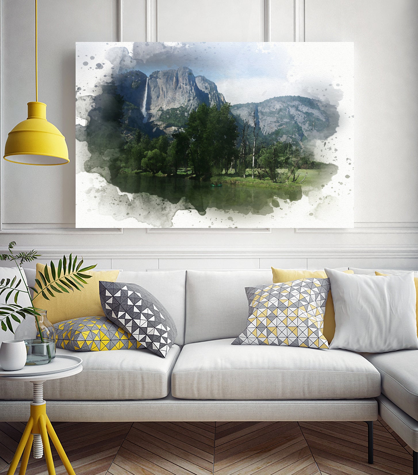 Watercolour waterfall by Juvy Sarenas on GIANT ART - green photo manipulation