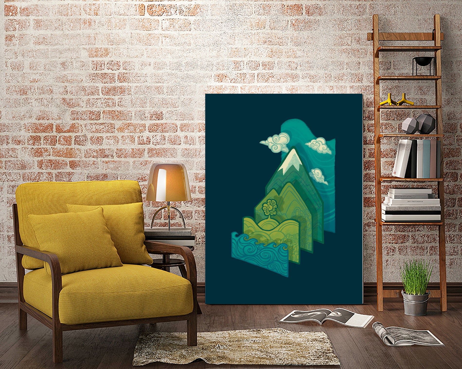 How to Build a Landscape by Wayne Minnis on GIANT ART - blue digital drawing