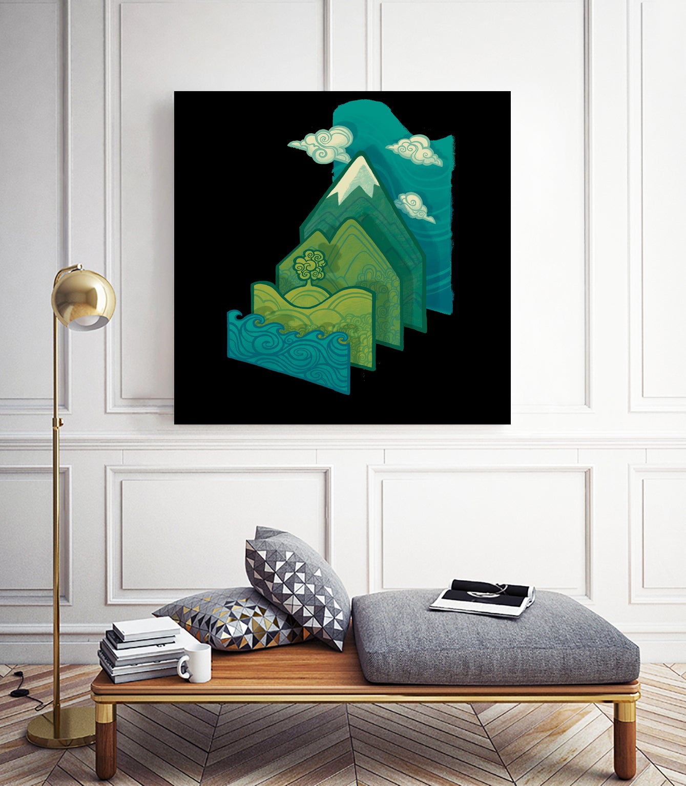 How to Build a Landscape by Wayne Minnis on GIANT ART - blue digital drawing