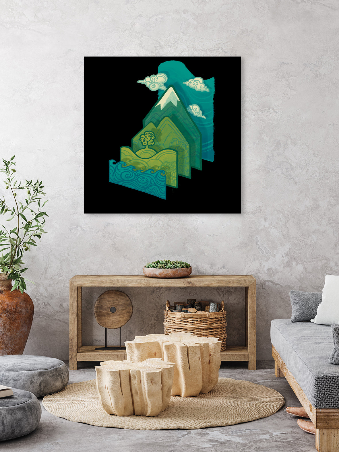 How to Build a Landscape by Wayne Minnis on GIANT ART - blue digital drawing