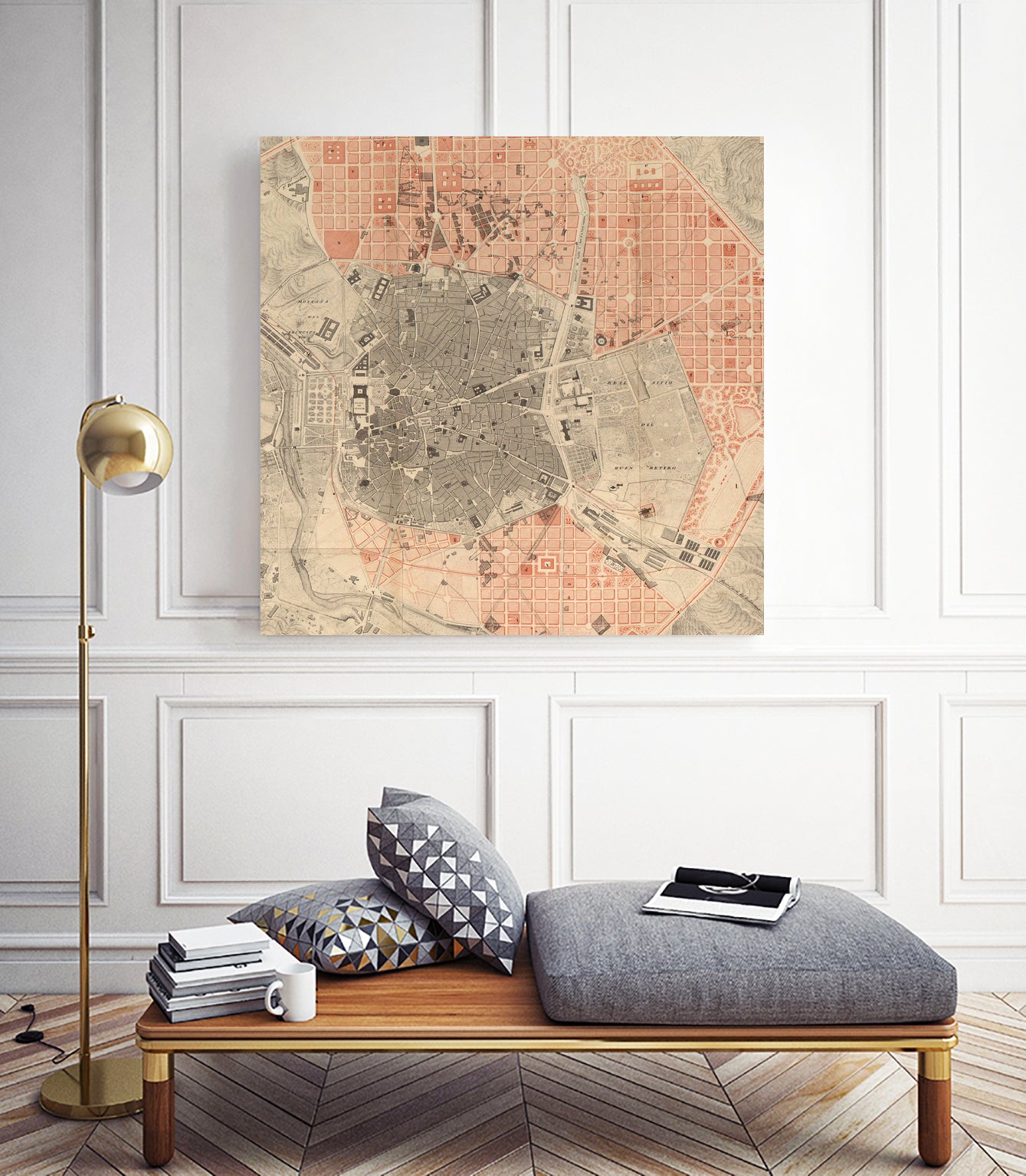 Vintage Map of Madrid Spain (1861) by Adam Shaw on GIANT ART - white photo illustration