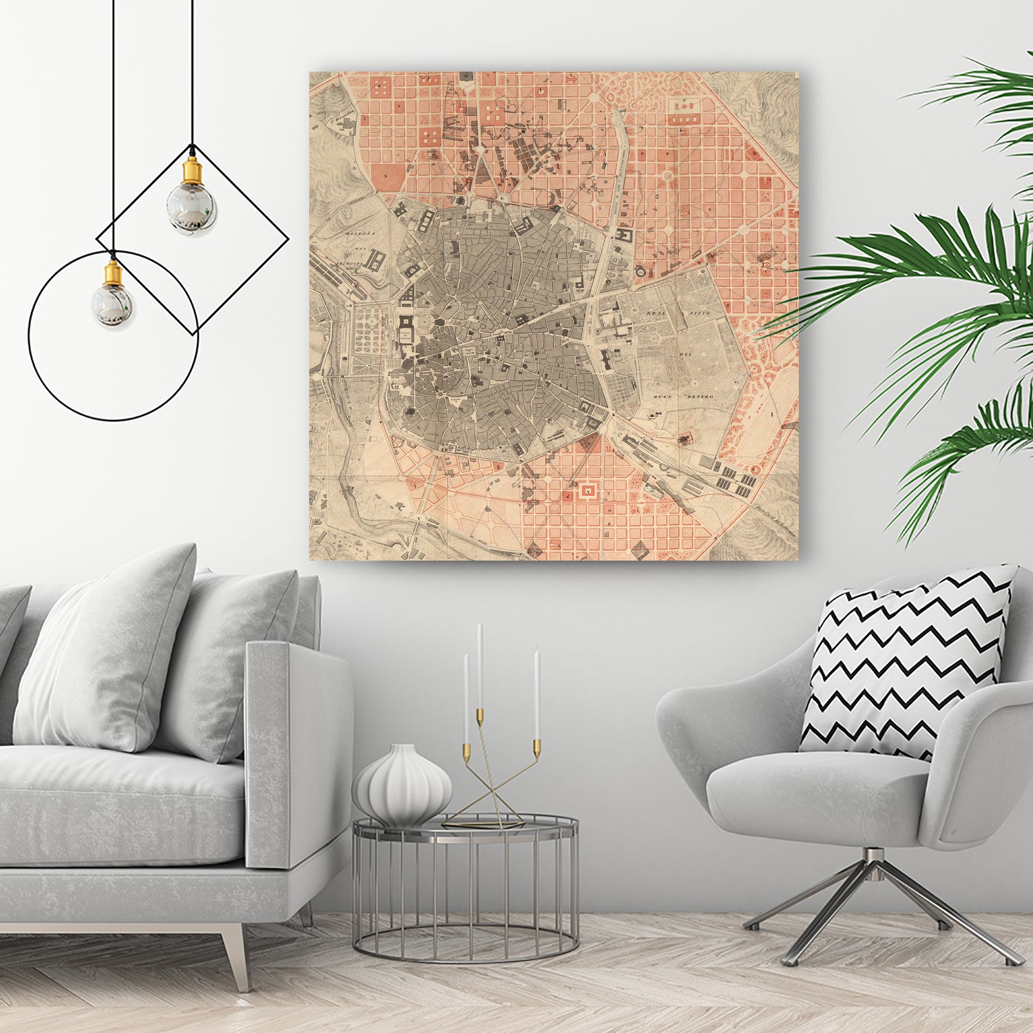 Vintage Map of Madrid Spain (1861) by Adam Shaw on GIANT ART - white photo illustration