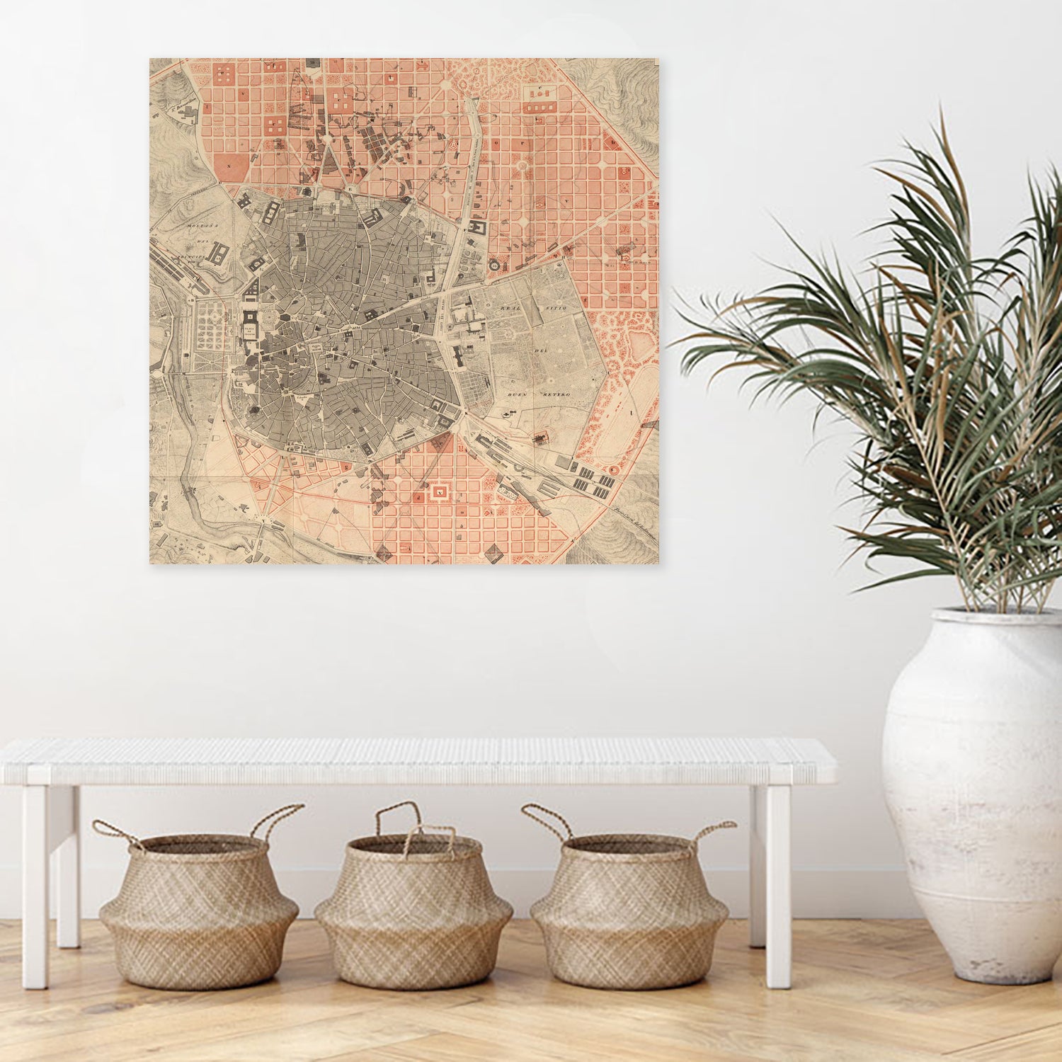 Vintage Map of Madrid Spain (1861) by Adam Shaw on GIANT ART - white photo illustration