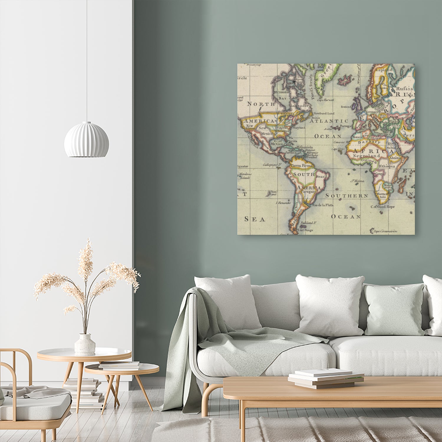 Vintage Map of The World (1766) by Adam Shaw on GIANT ART - white photo illustration