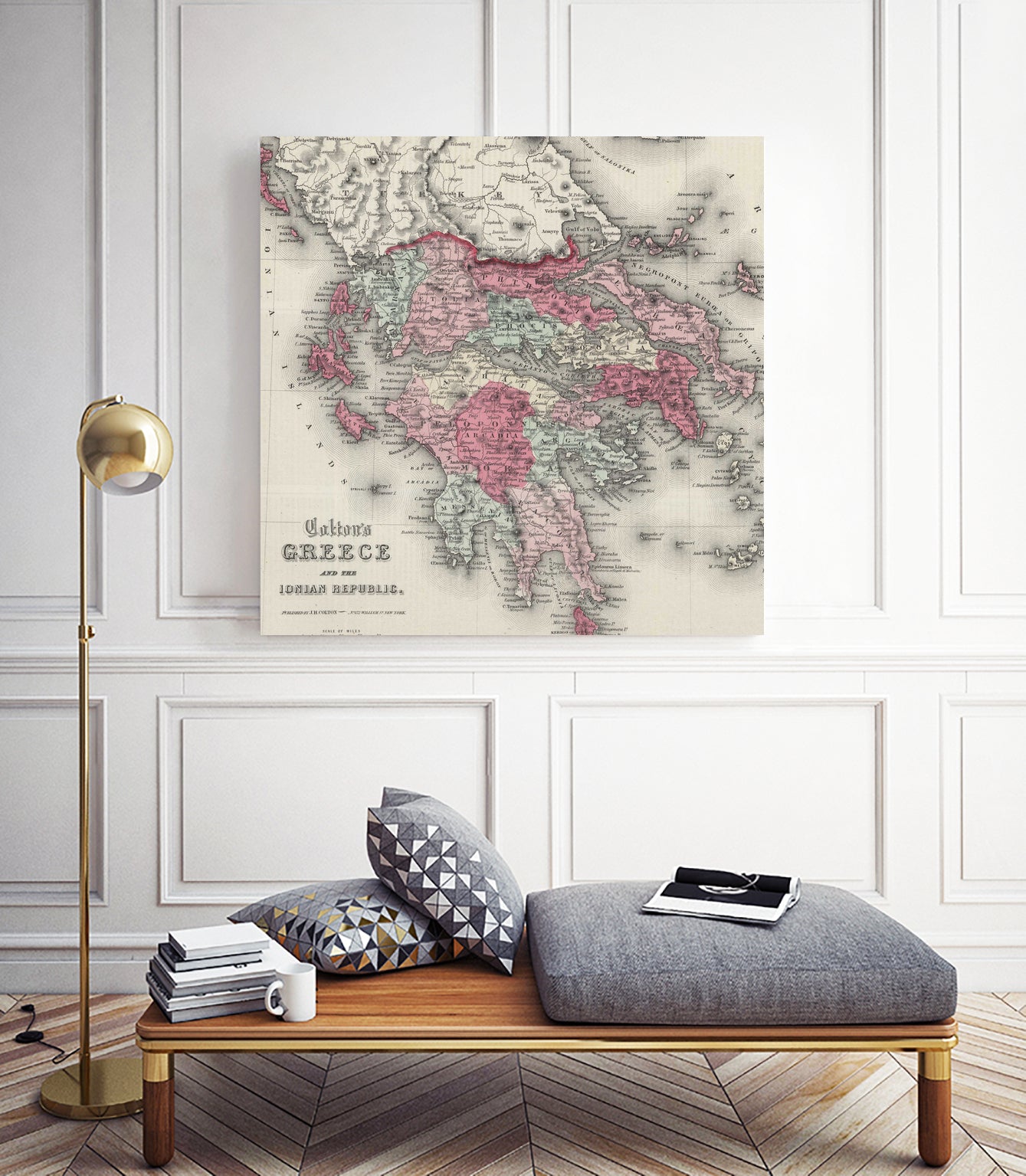 Vintage Map of Greece (1865) by Adam Shaw on GIANT ART - white photo illustration