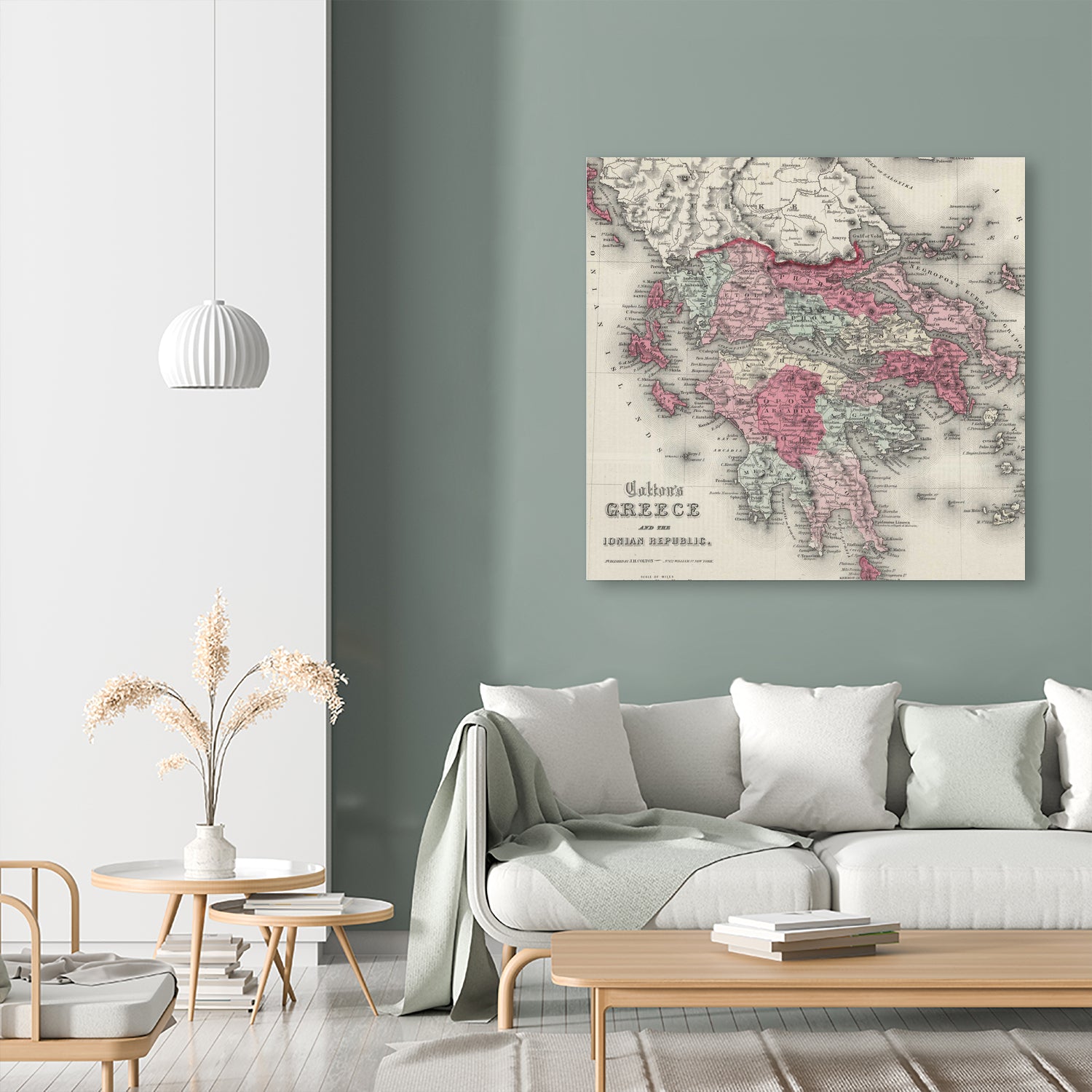 Vintage Map of Greece (1865) by Adam Shaw on GIANT ART - white photo illustration