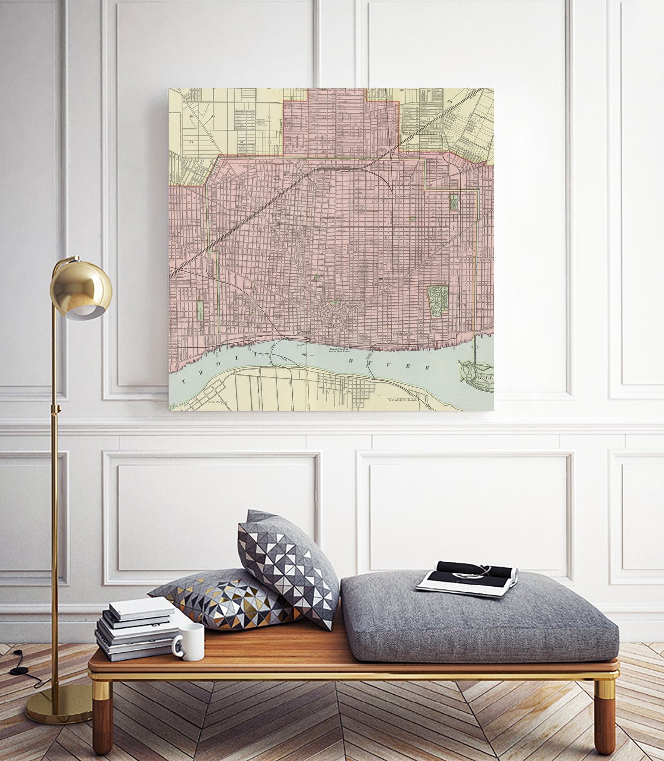 Vintage Map of Detroit Michigan (1901) by Adam Shaw on GIANT ART - white photo illustration