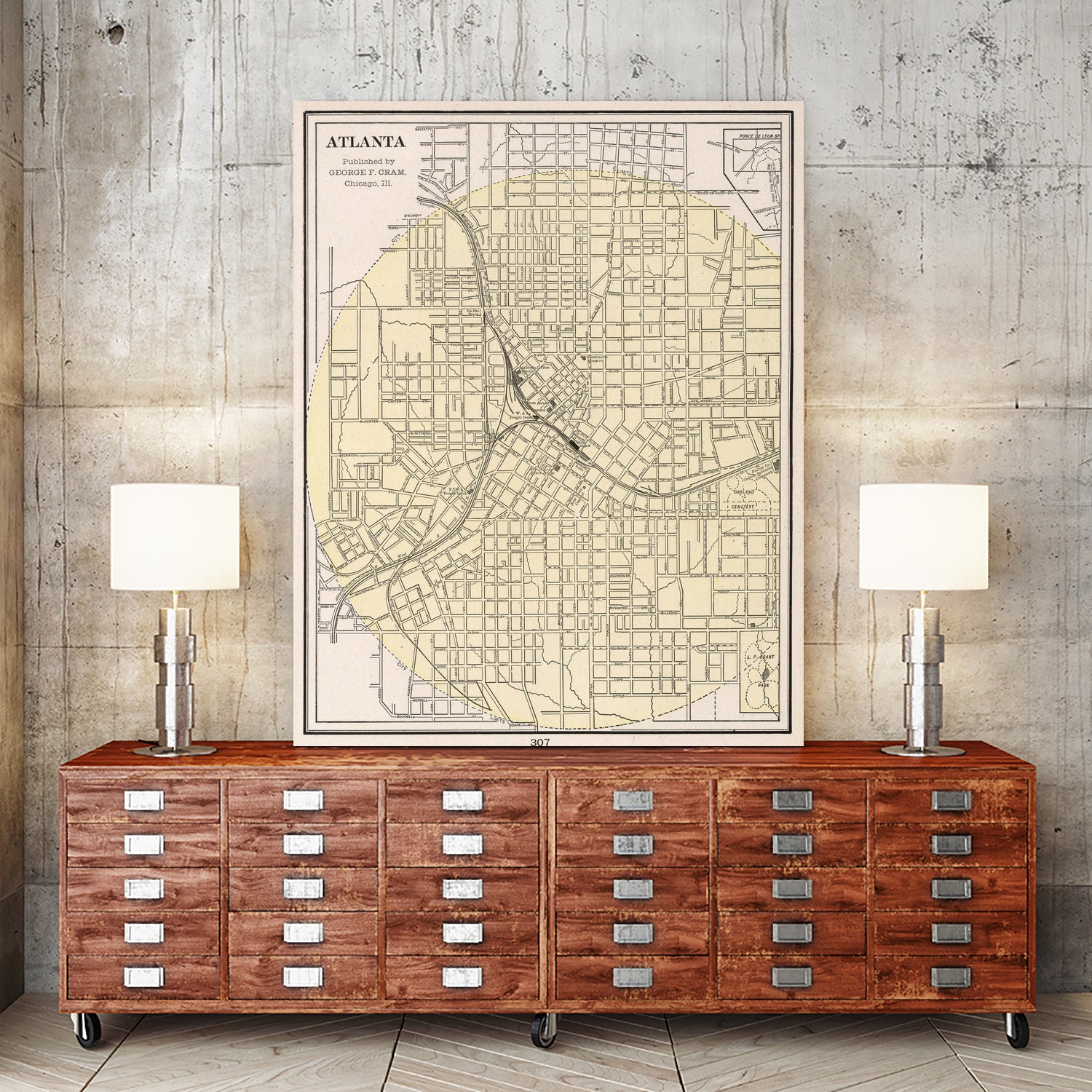 Vintage Map of Atlanta Georgia (1901) by Adam Shaw on GIANT ART - white photo illustration