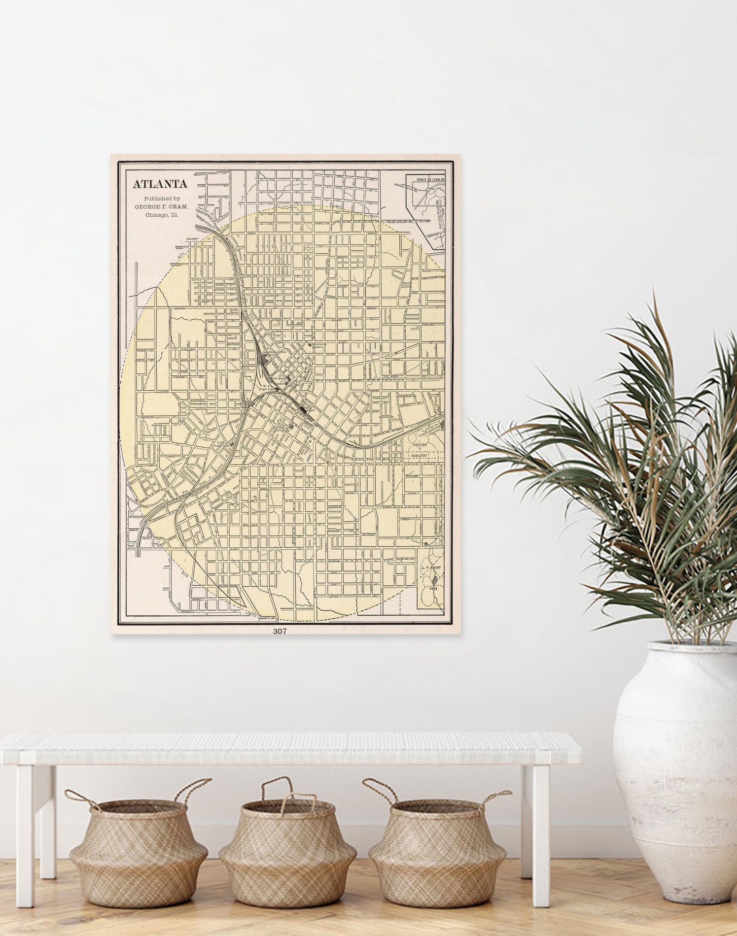 Vintage Map of Atlanta Georgia (1901) by Adam Shaw on GIANT ART - white photo illustration