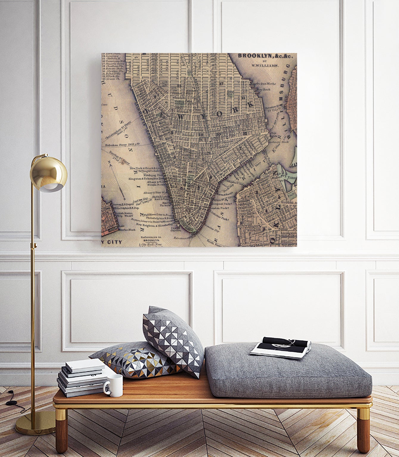 Vintage Map of Lower Manhattan (1847) by Adam Shaw on GIANT ART - white photo illustration