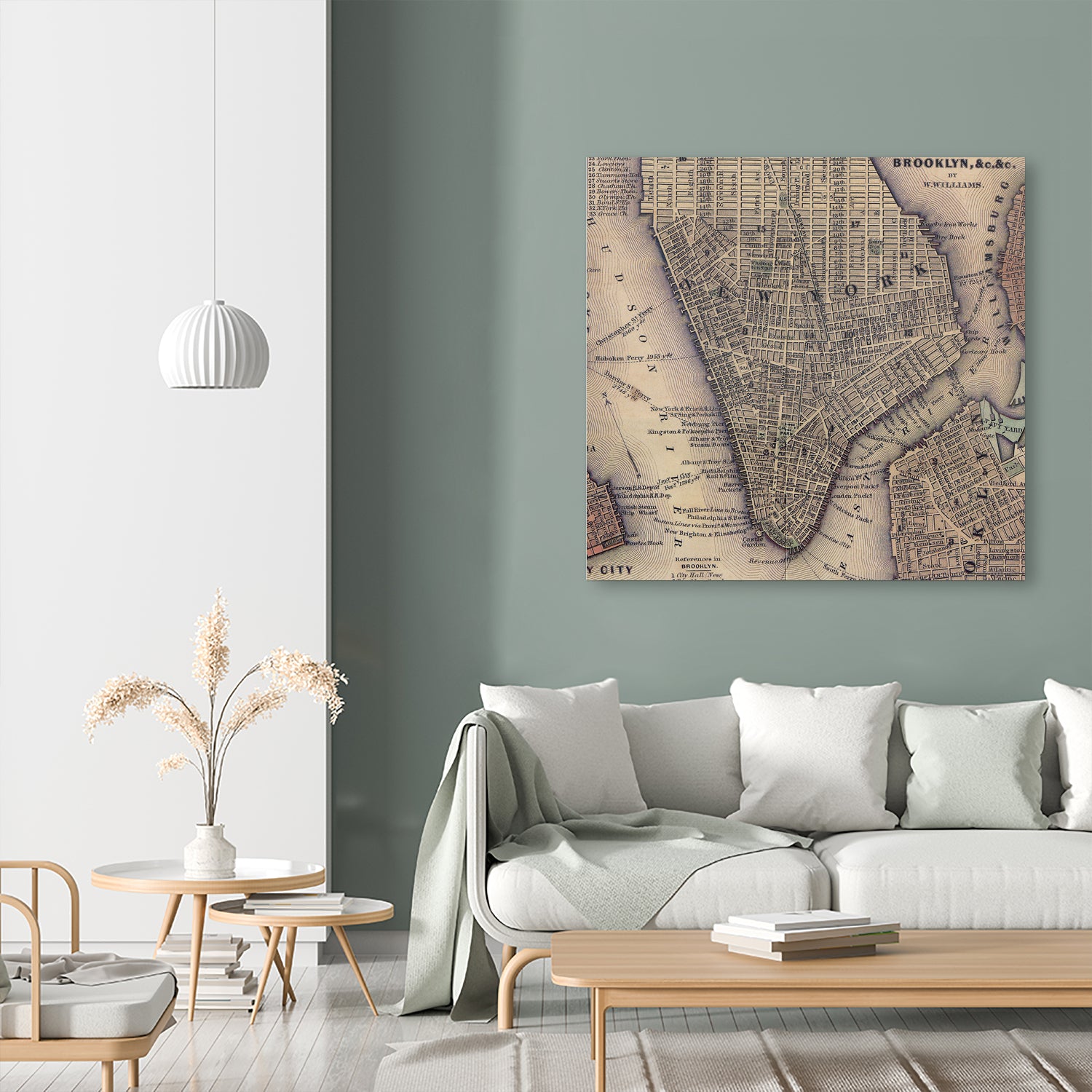 Vintage Map of Lower Manhattan (1847) by Adam Shaw on GIANT ART - white photo illustration