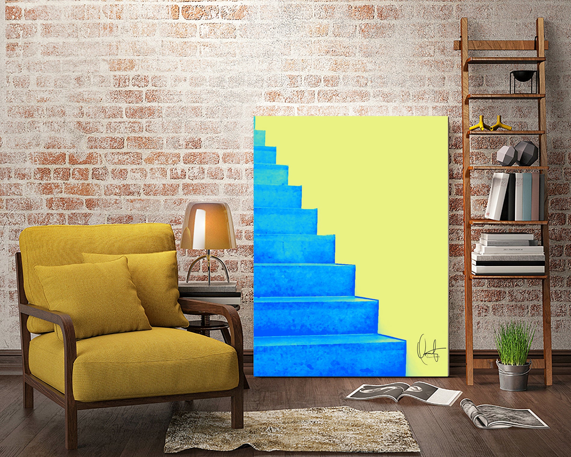 Santorini by Oriana Cordero on GIANT ART - blue mixed media