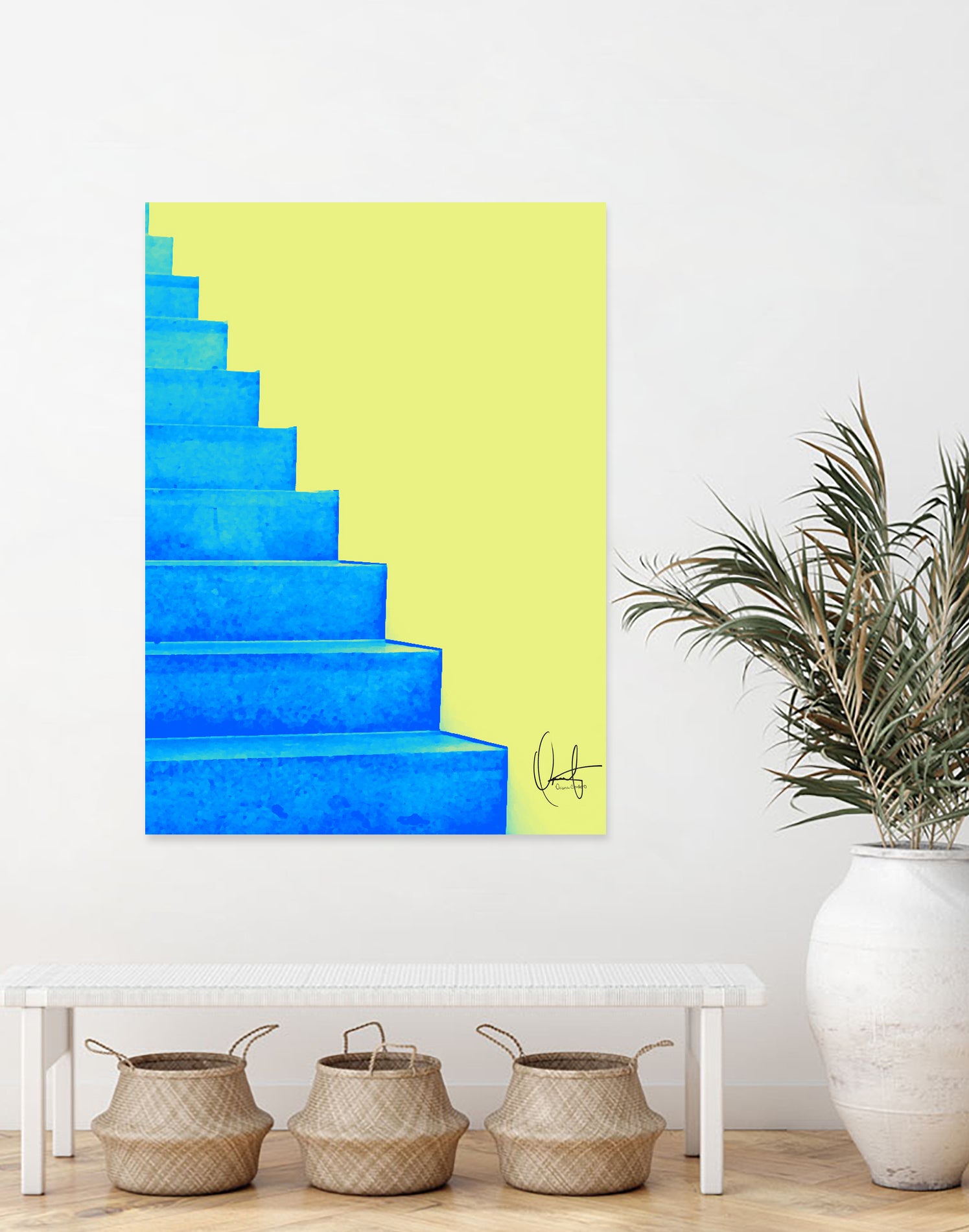 Santorini by Oriana Cordero on GIANT ART - blue mixed media