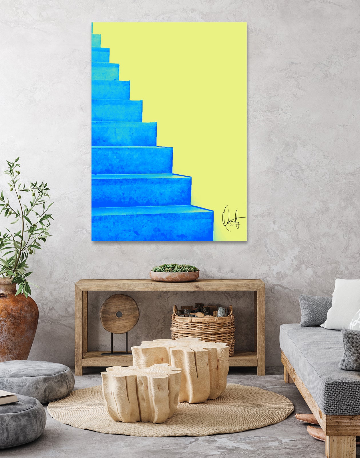 Santorini by Oriana Cordero on GIANT ART - blue mixed media