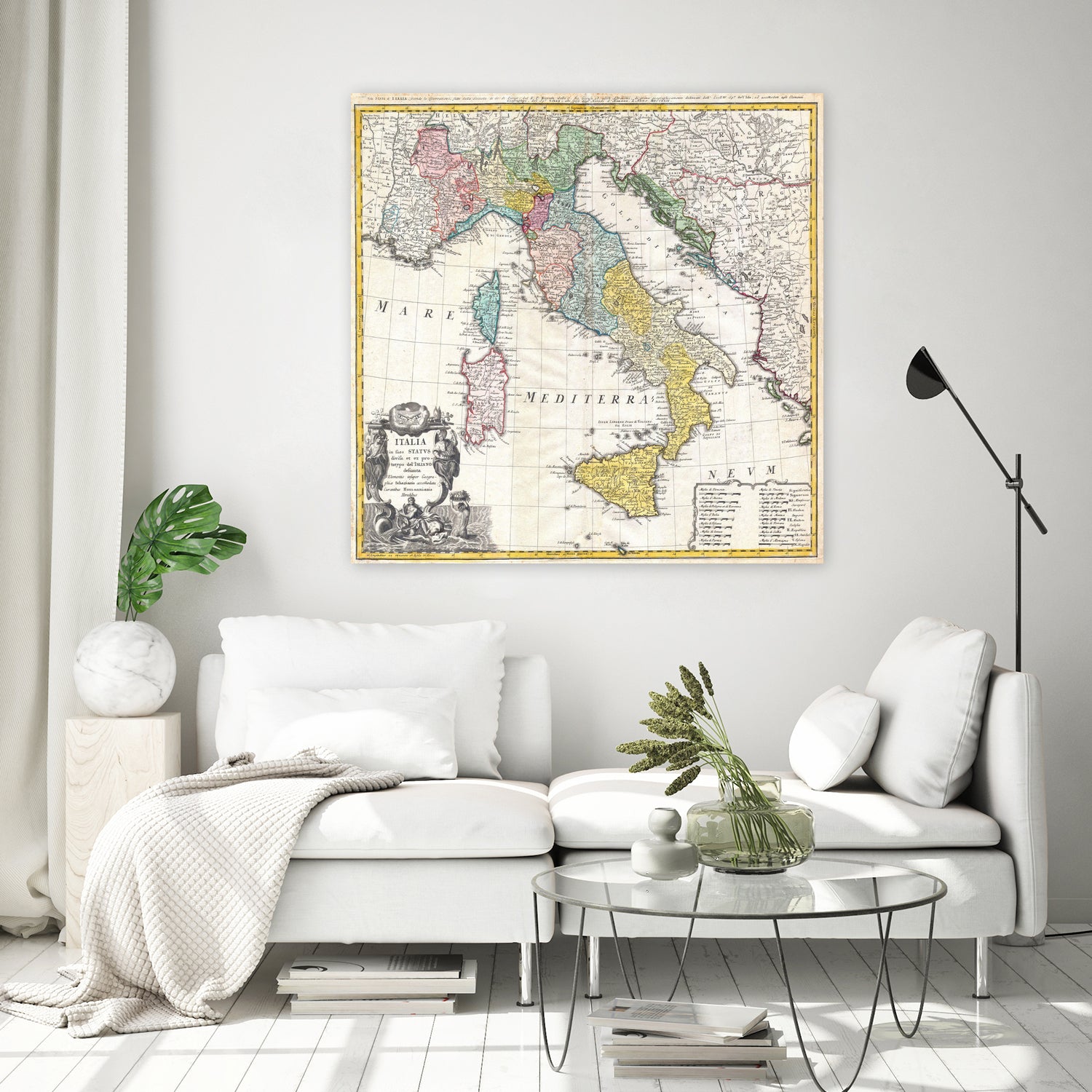 Vintage Map of Italy (1742) by Adam Shaw on GIANT ART - white photo illustration