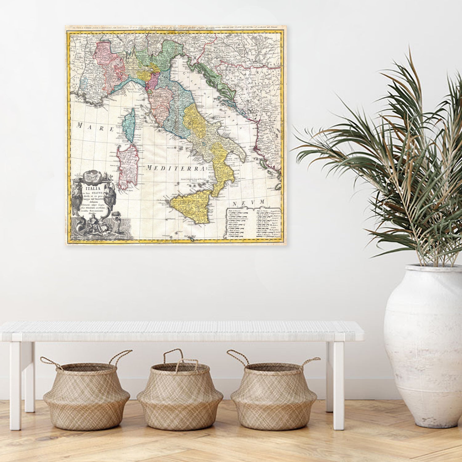 Vintage Map of Italy (1742) by Adam Shaw on GIANT ART - white photo illustration
