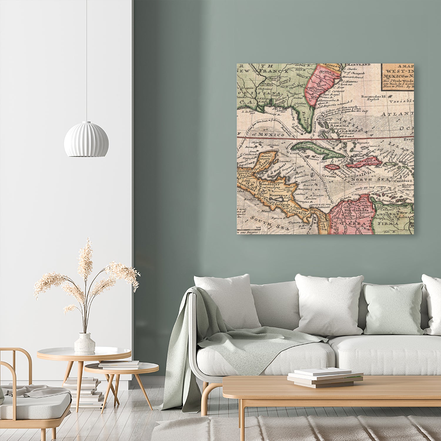 Vintage Map of The Americas (1732) by Adam Shaw on GIANT ART - white photo illustration