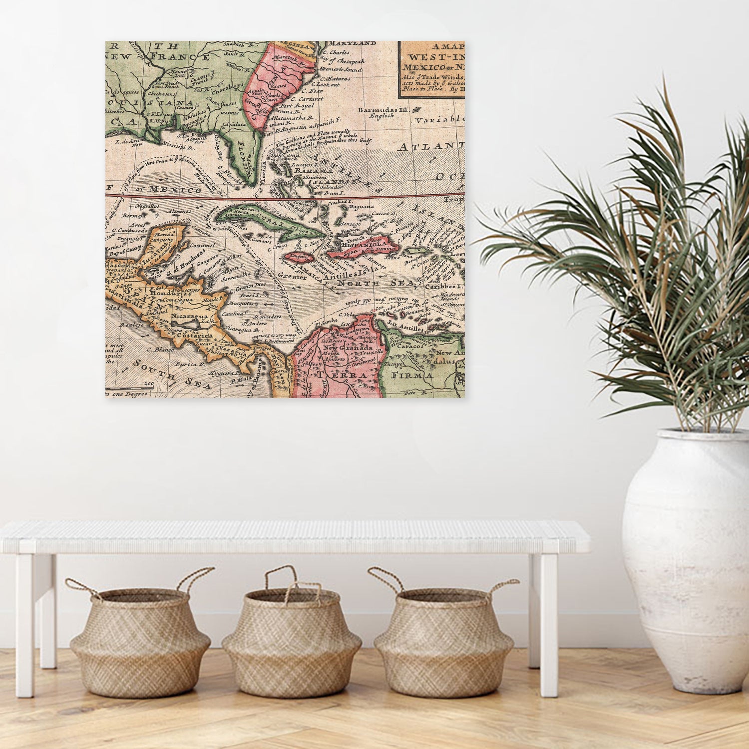 Vintage Map of The Americas (1732) by Adam Shaw on GIANT ART - white photo illustration