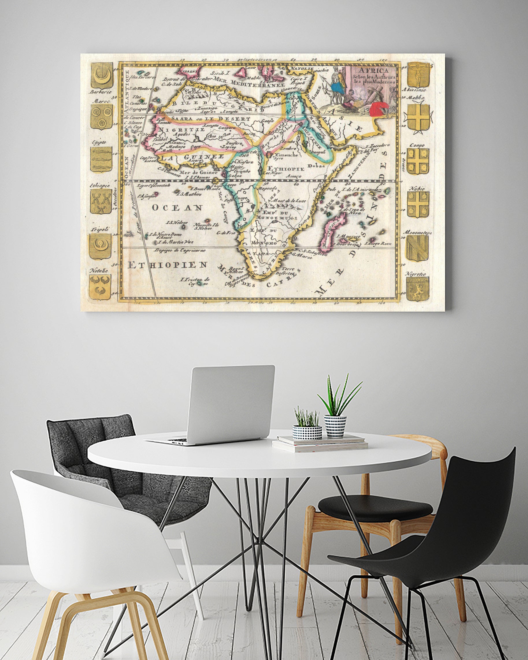 Vintage Map of Africa (1710) by Adam Shaw on GIANT ART - white photo illustration