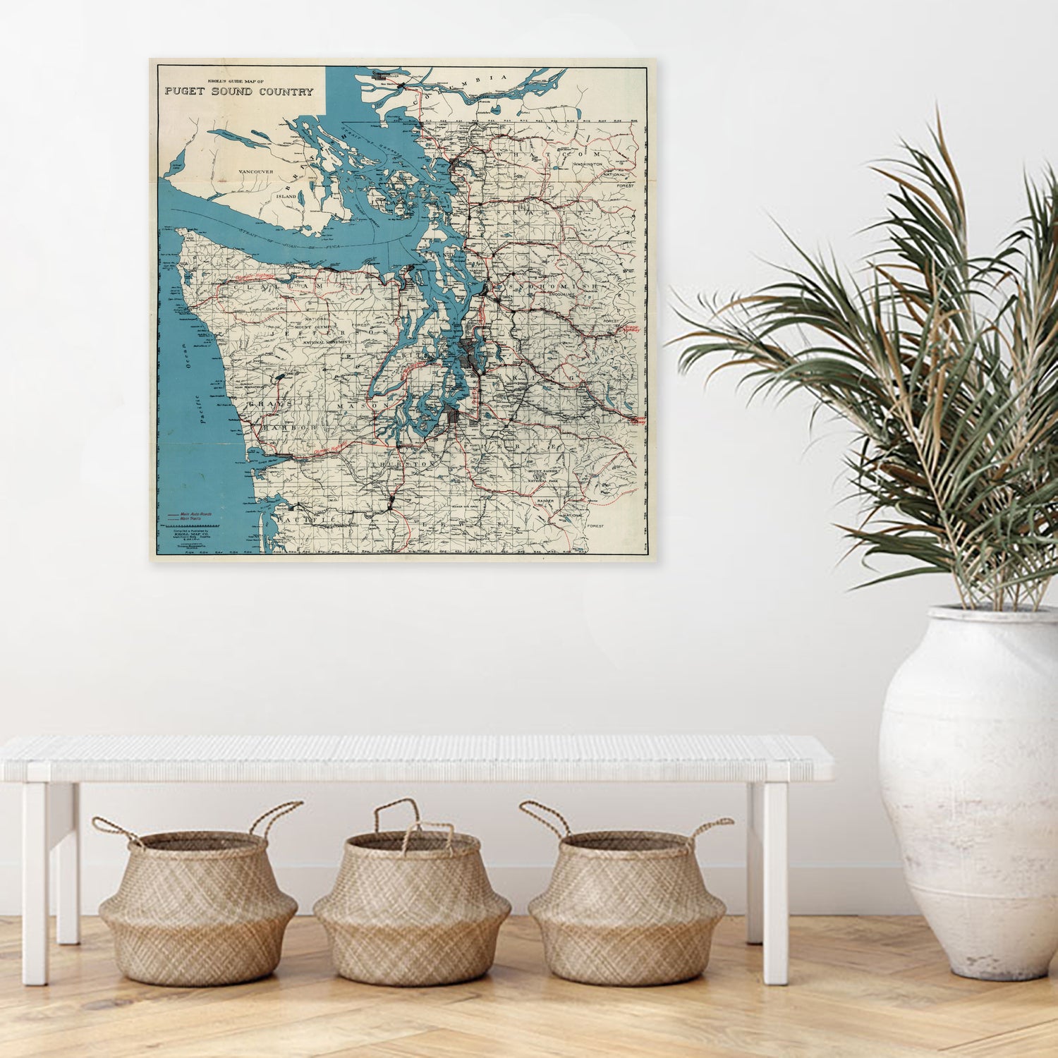 Vintage Map of The Puget Sound (1919) by Adam Shaw on GIANT ART - white photo illustration