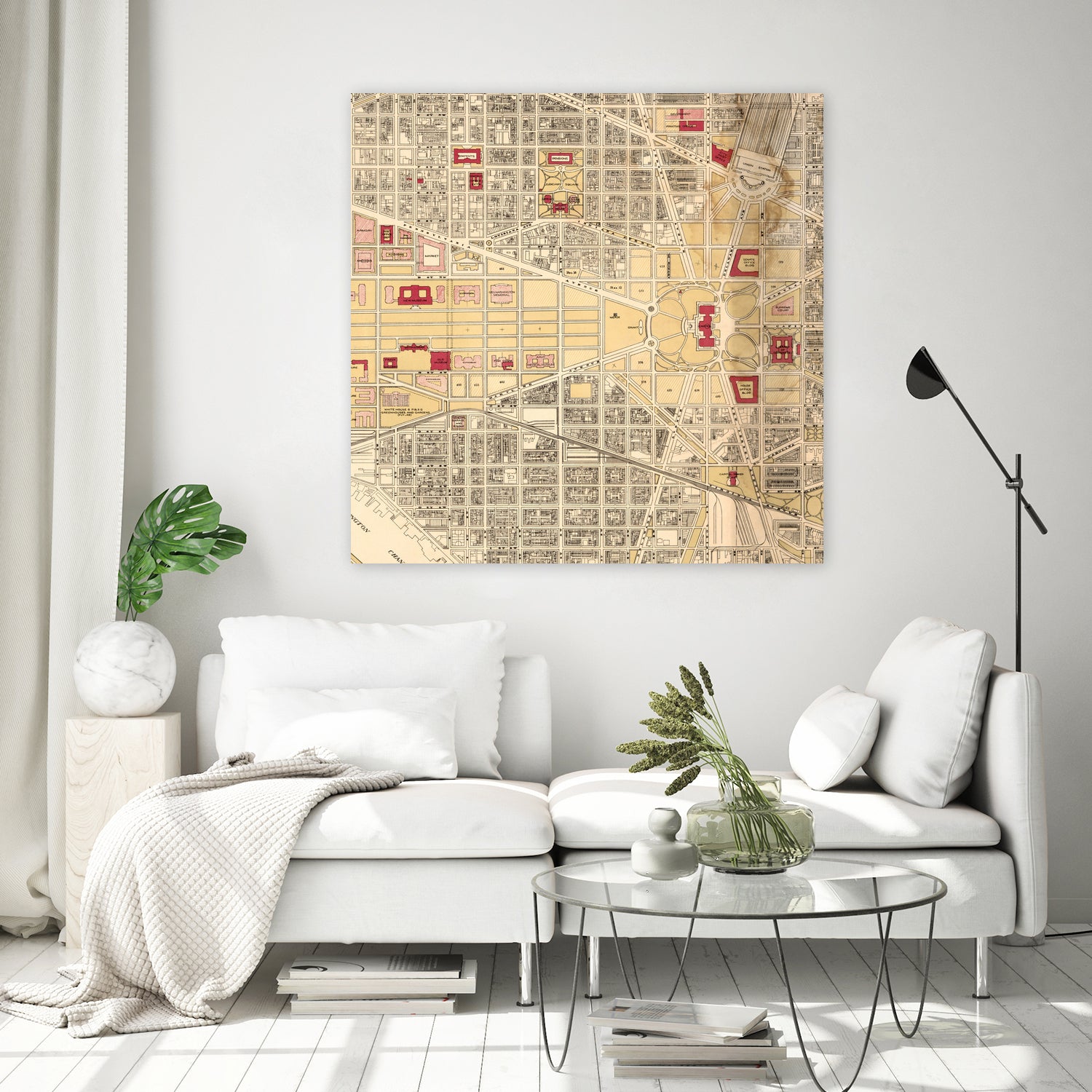Vintage Map of Washington DC (1917) by Adam Shaw on GIANT ART - white photo illustration