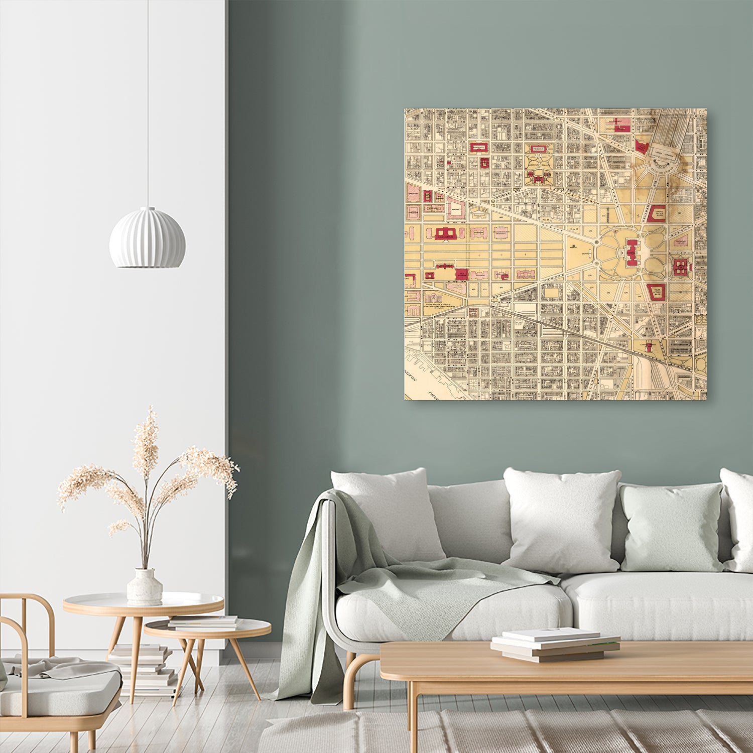 Vintage Map of Washington DC (1917) by Adam Shaw on GIANT ART - white photo illustration