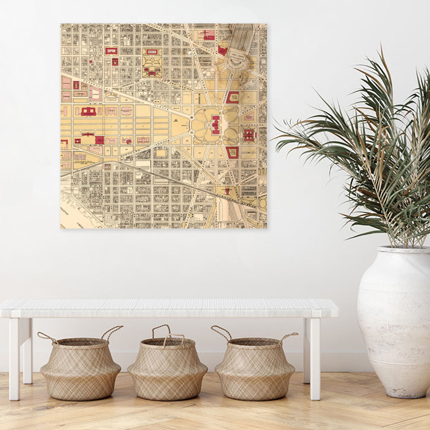 Vintage Map of Washington DC (1917) by Adam Shaw on GIANT ART - white photo illustration