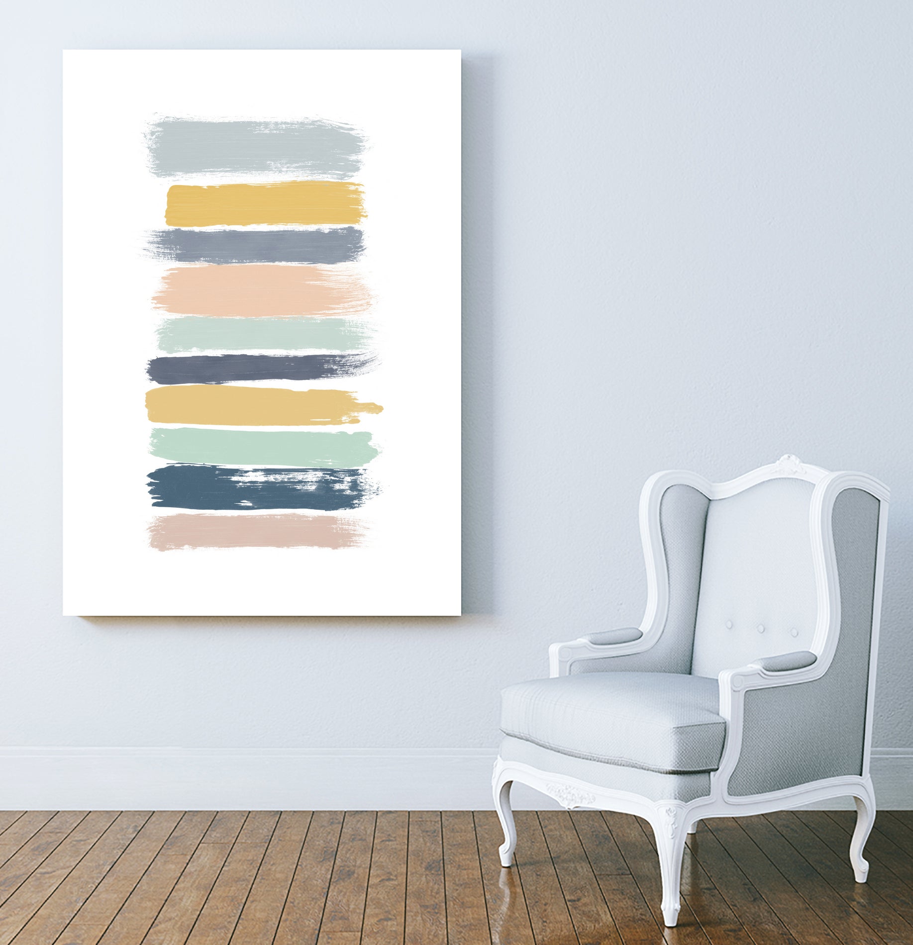 Pastel Stripes by Dana Shek on GIANT ART - white digital painting
