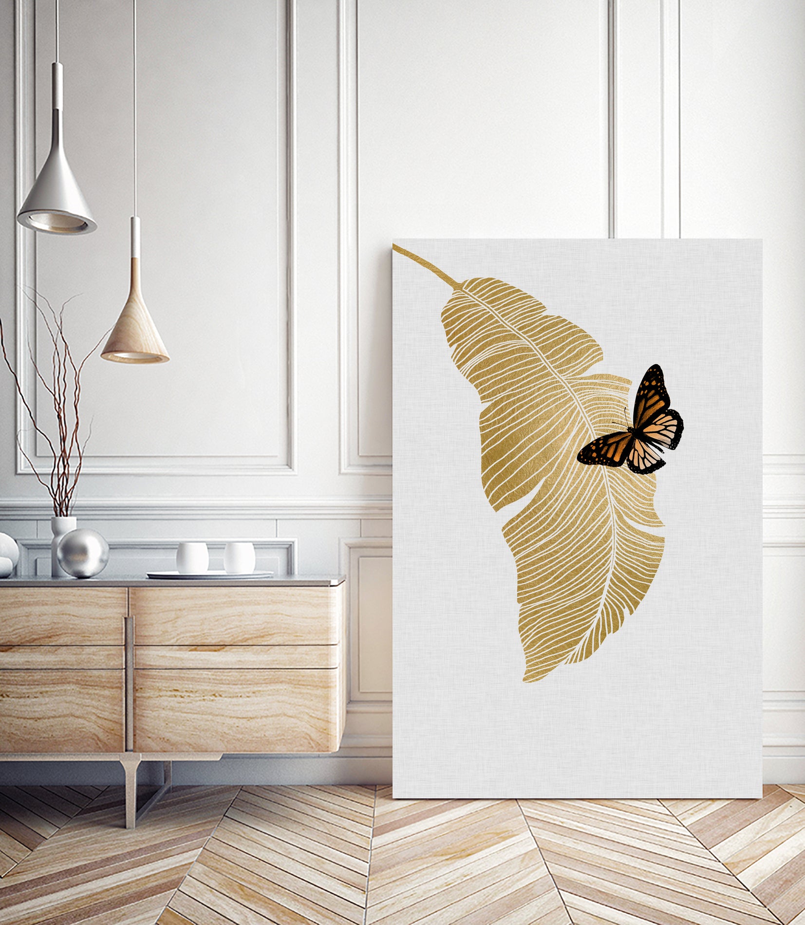 Butterfly & Palm by Dana Shek on GIANT ART - white digital painting