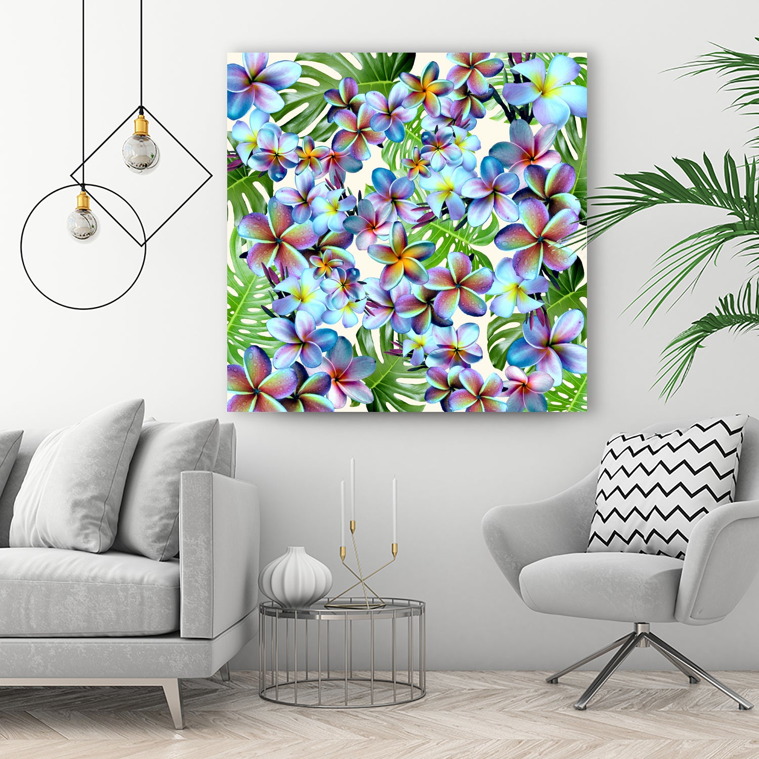 Rainbow Plumeria Pattern by Sondra Kay Neiman on GIANT ART - fuchsia photo manipulation