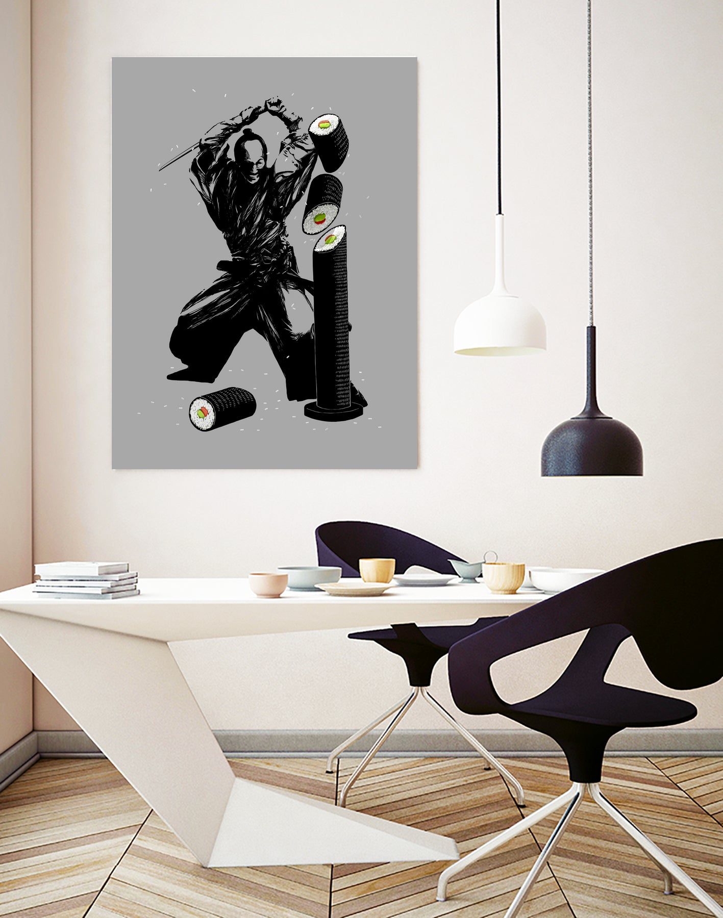 Sushi Slasher by Anthony Aves on GIANT ART - gray digital painting