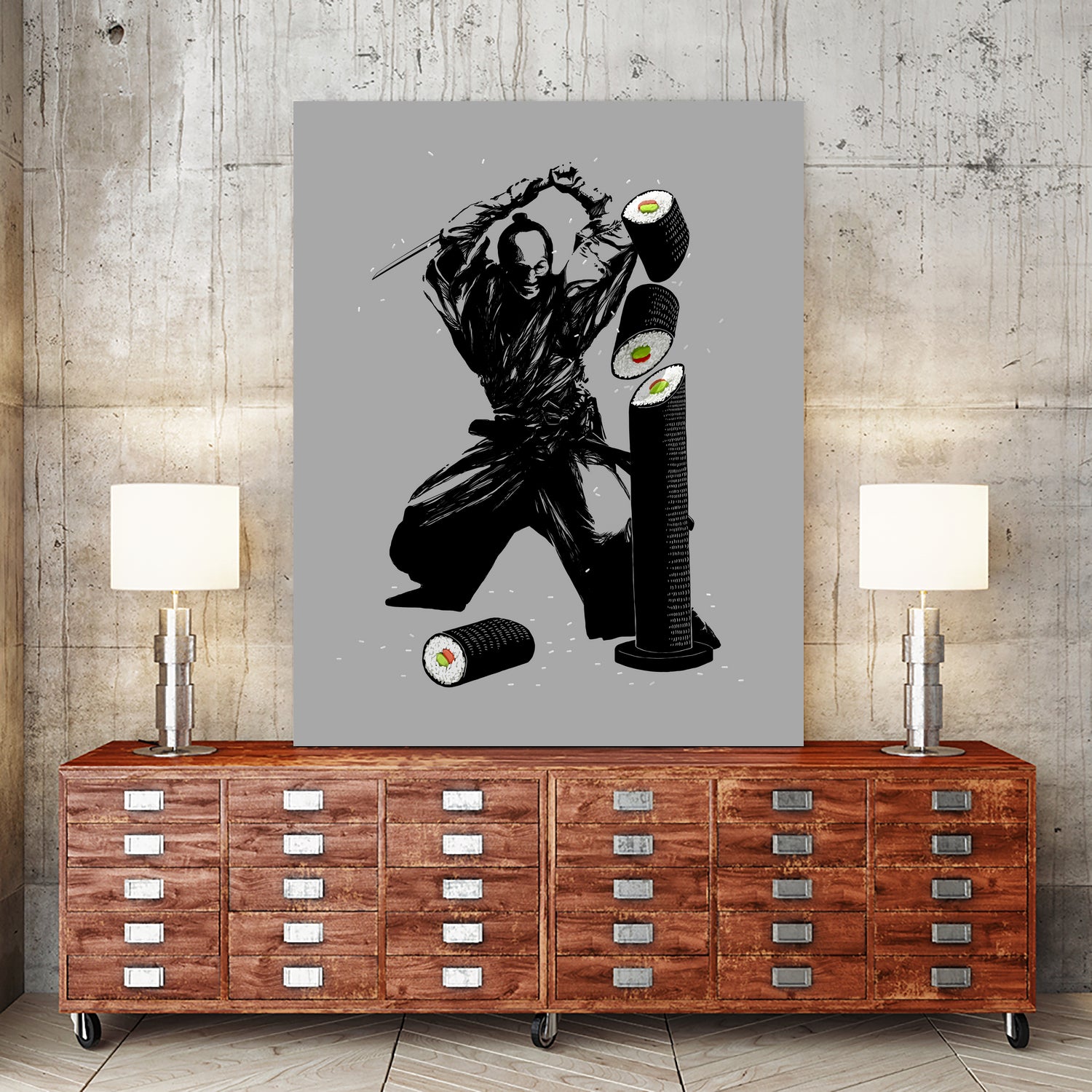 Sushi Slasher by Anthony Aves on GIANT ART - gray digital painting