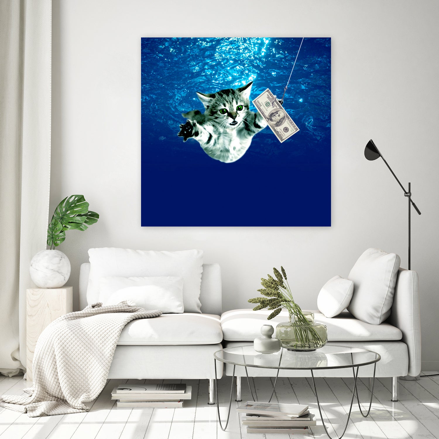 Cat Nvermind Album Cover under Water BabyNeve by Damian Augustyniak on GIANT ART - blue photo manipulation