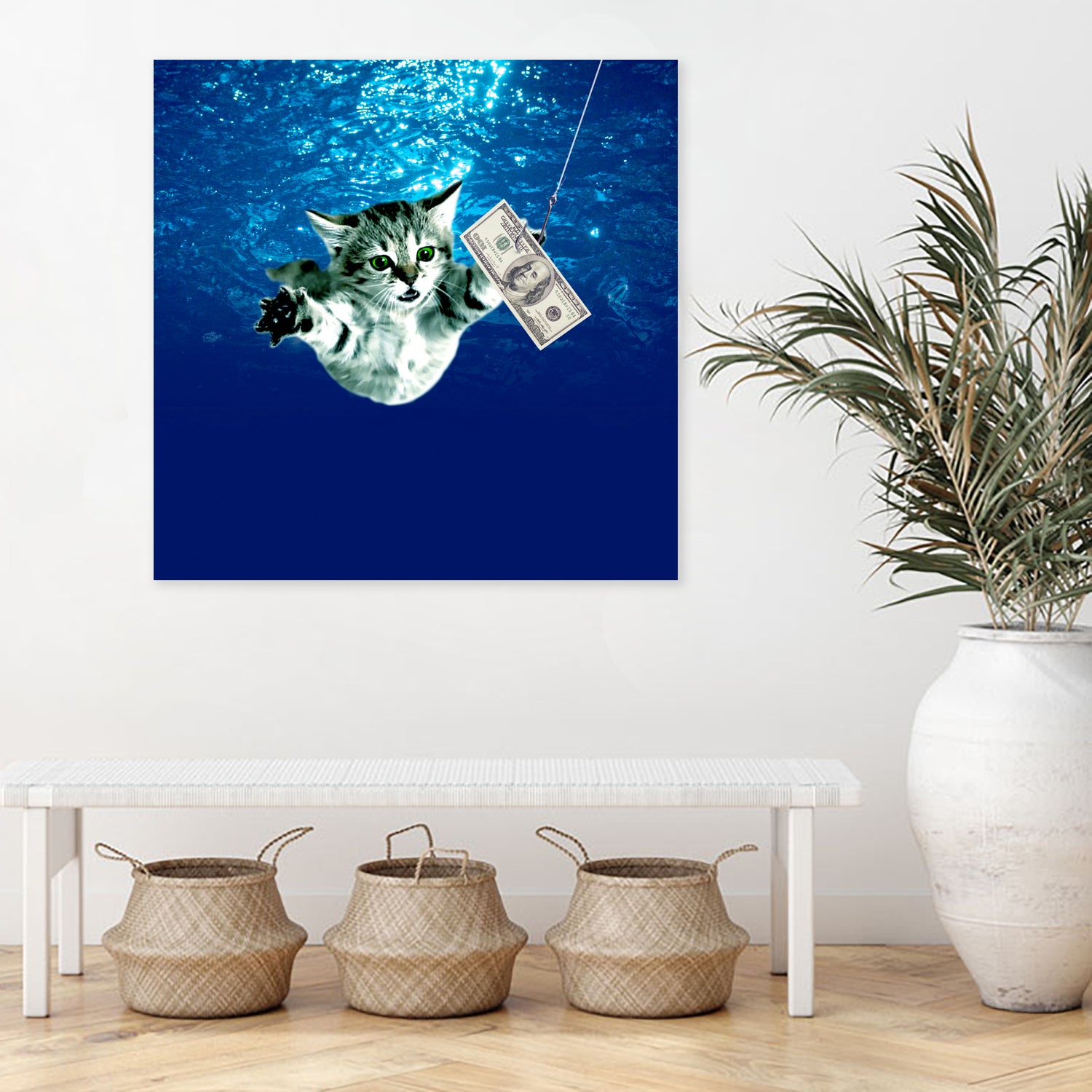 Cat Nvermind Album Cover under Water BabyNeve by Damian Augustyniak on GIANT ART - blue photo manipulation