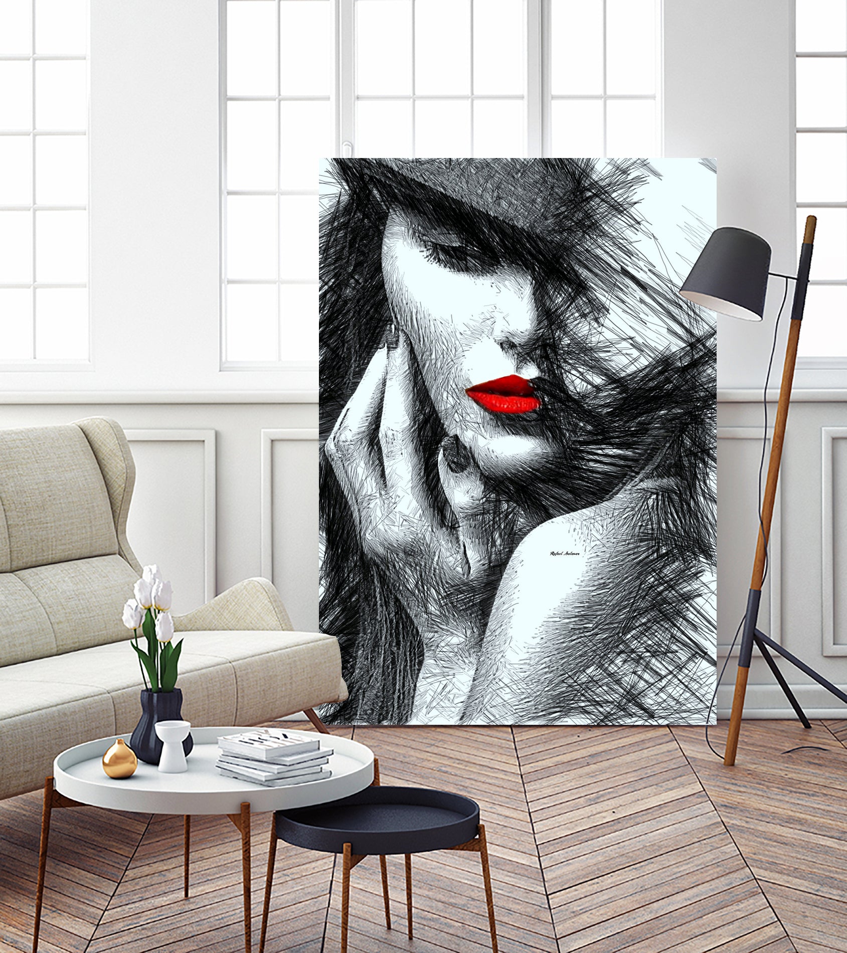 Fashion Flair in Black and White by Rafael Salazar on GIANT ART - black digital painting