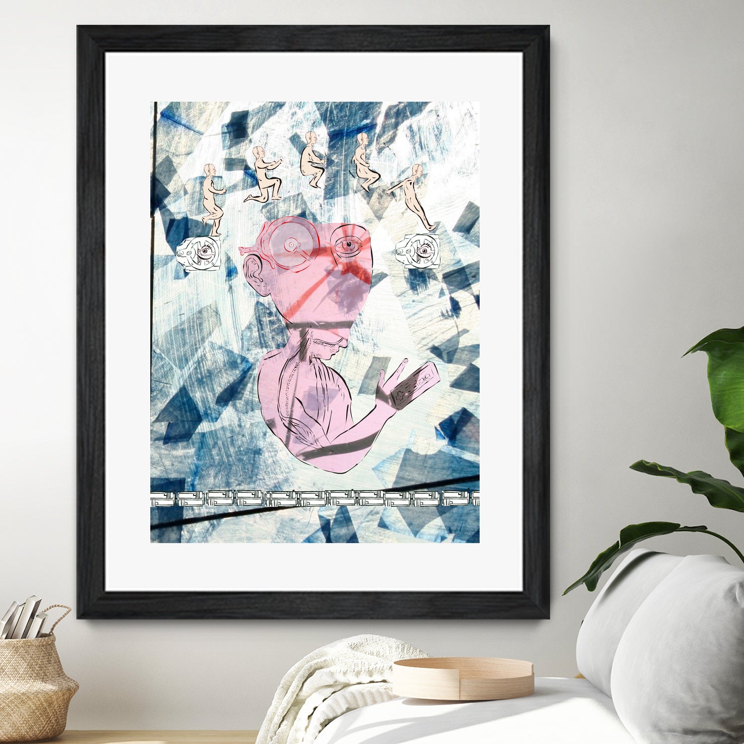 Jump by Stello Bonhomme on GIANT ART - blue mixed media