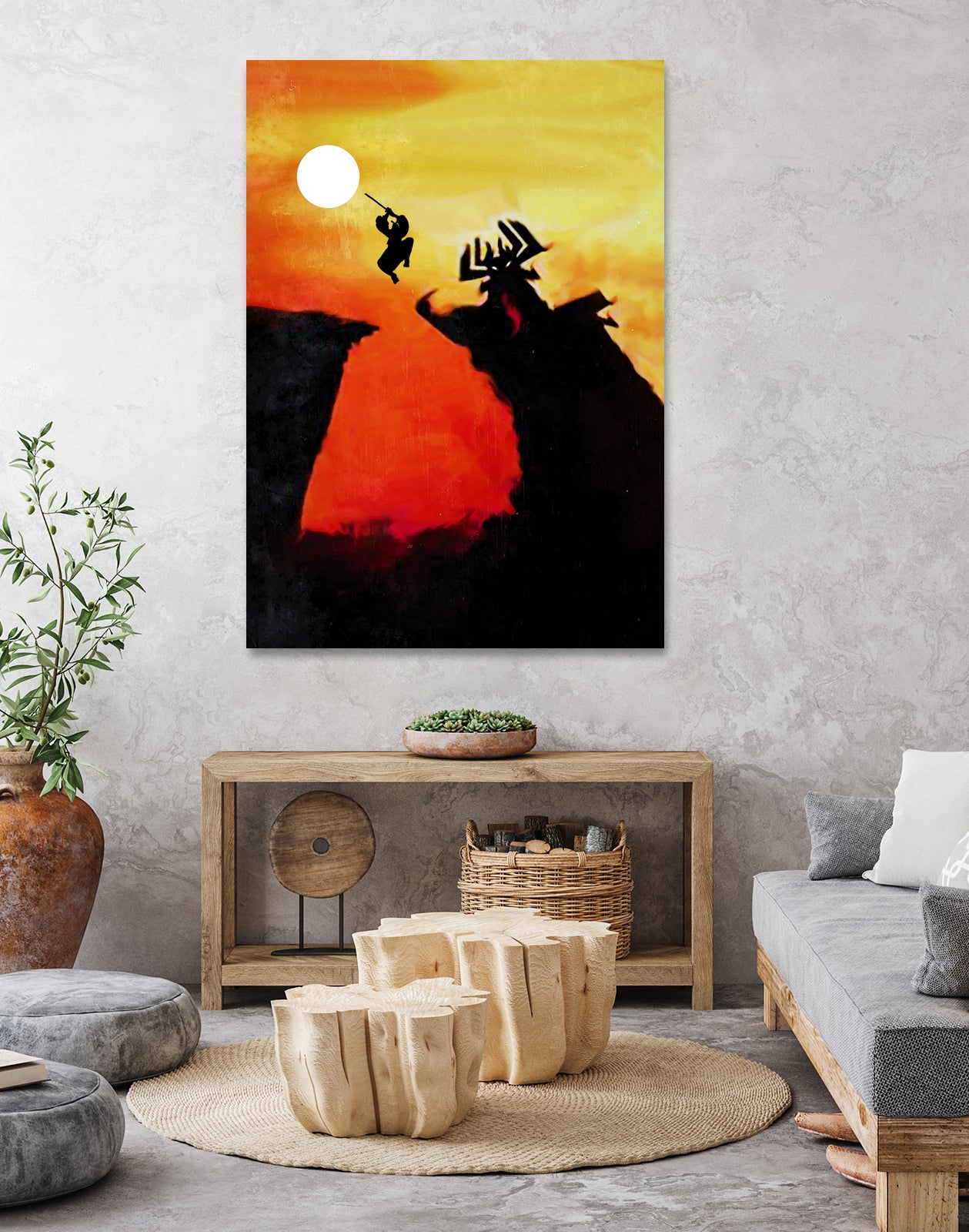 Samurai Jack Vintage Poster by SucculentBurger Zolich on GIANT ART - orange character design