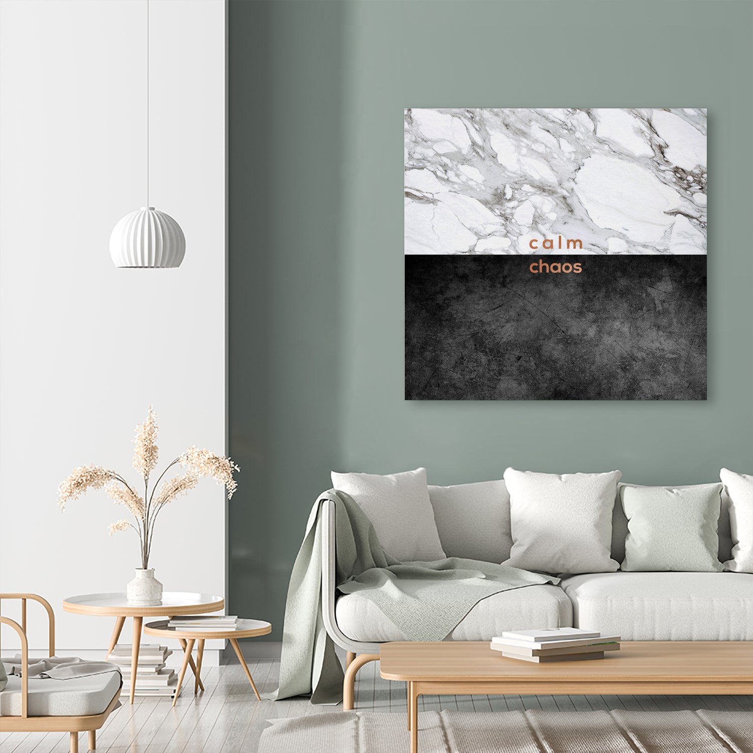 Calm Chaos Copper by Dana Shek on GIANT ART - white typography