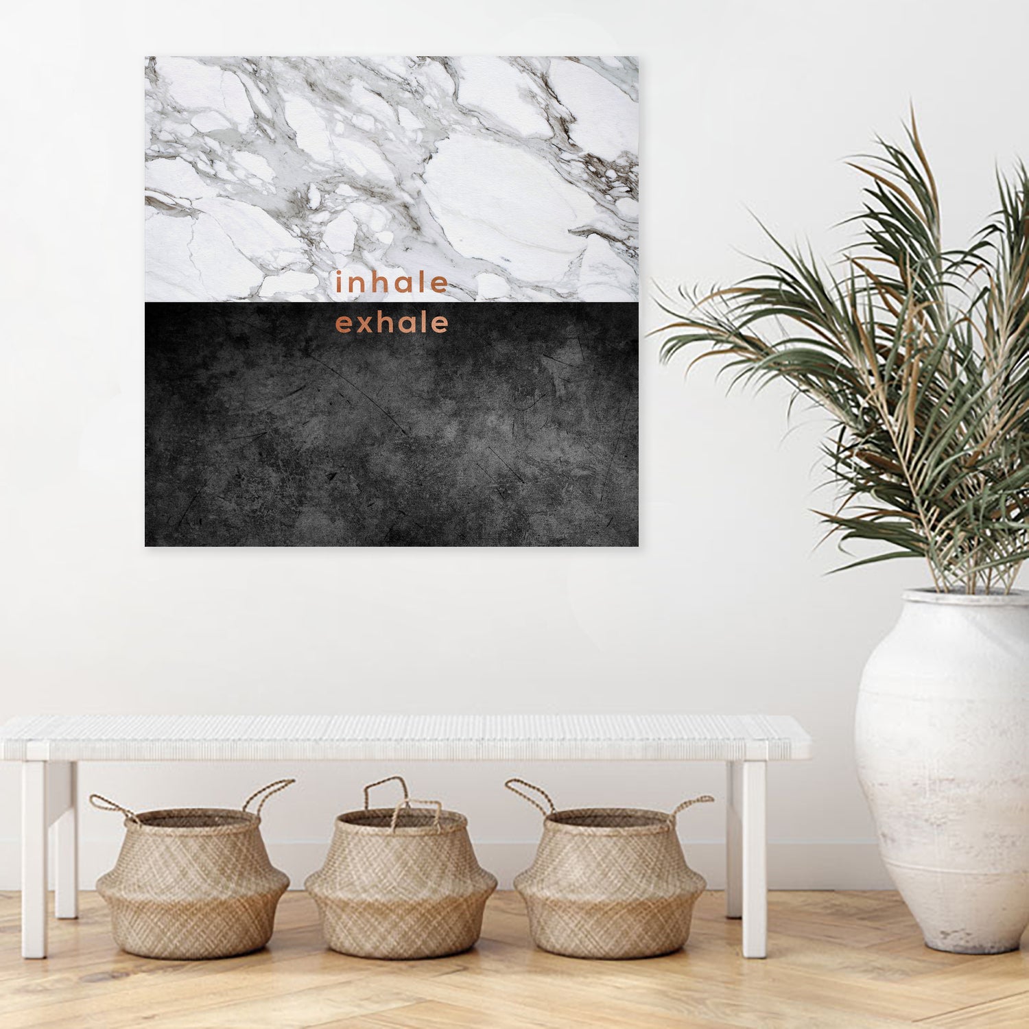 Inhale Exhale Copper by Dana Shek on GIANT ART - white typography