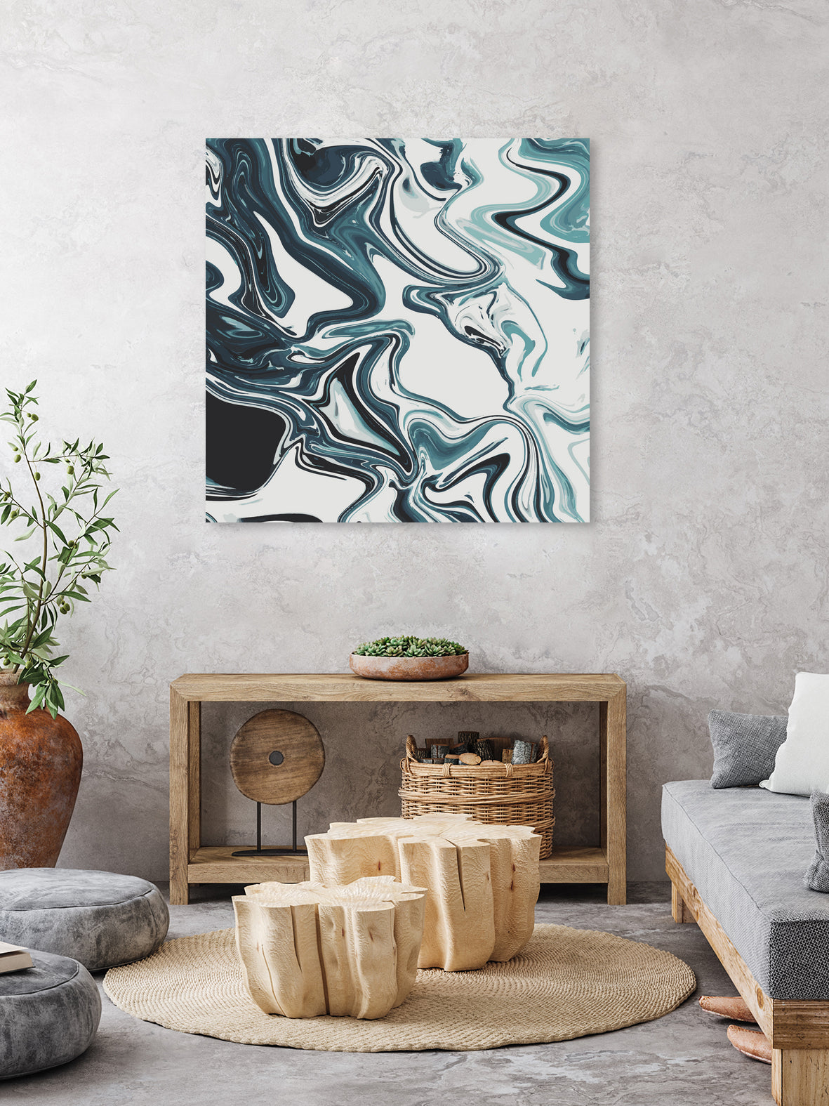 Liquid Marble Blues 023 by Jelena Obradovic on GIANT ART - blue vector illustration