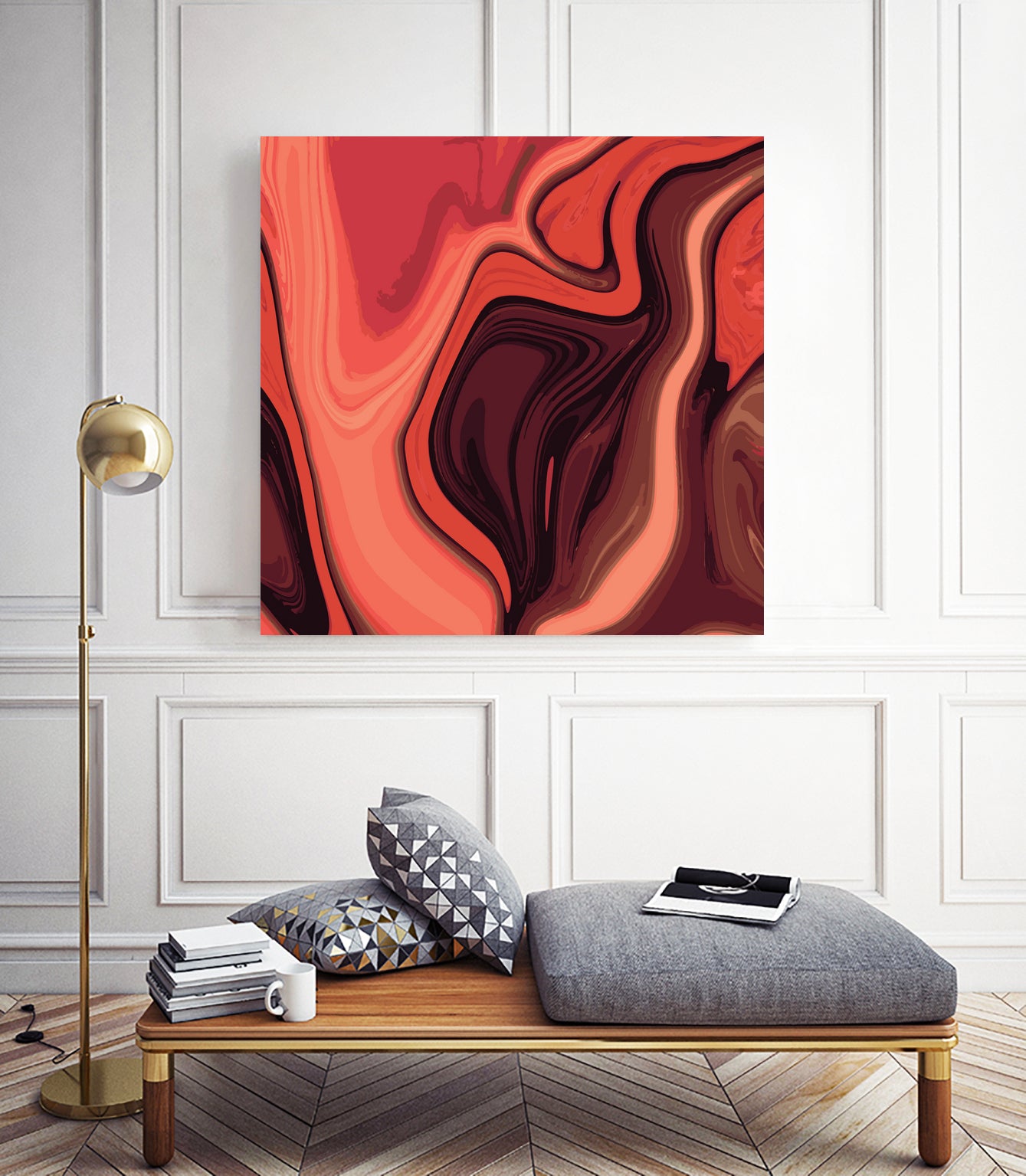 Lava Marble 024 by Jelena Obradovic on GIANT ART - red vector illustration