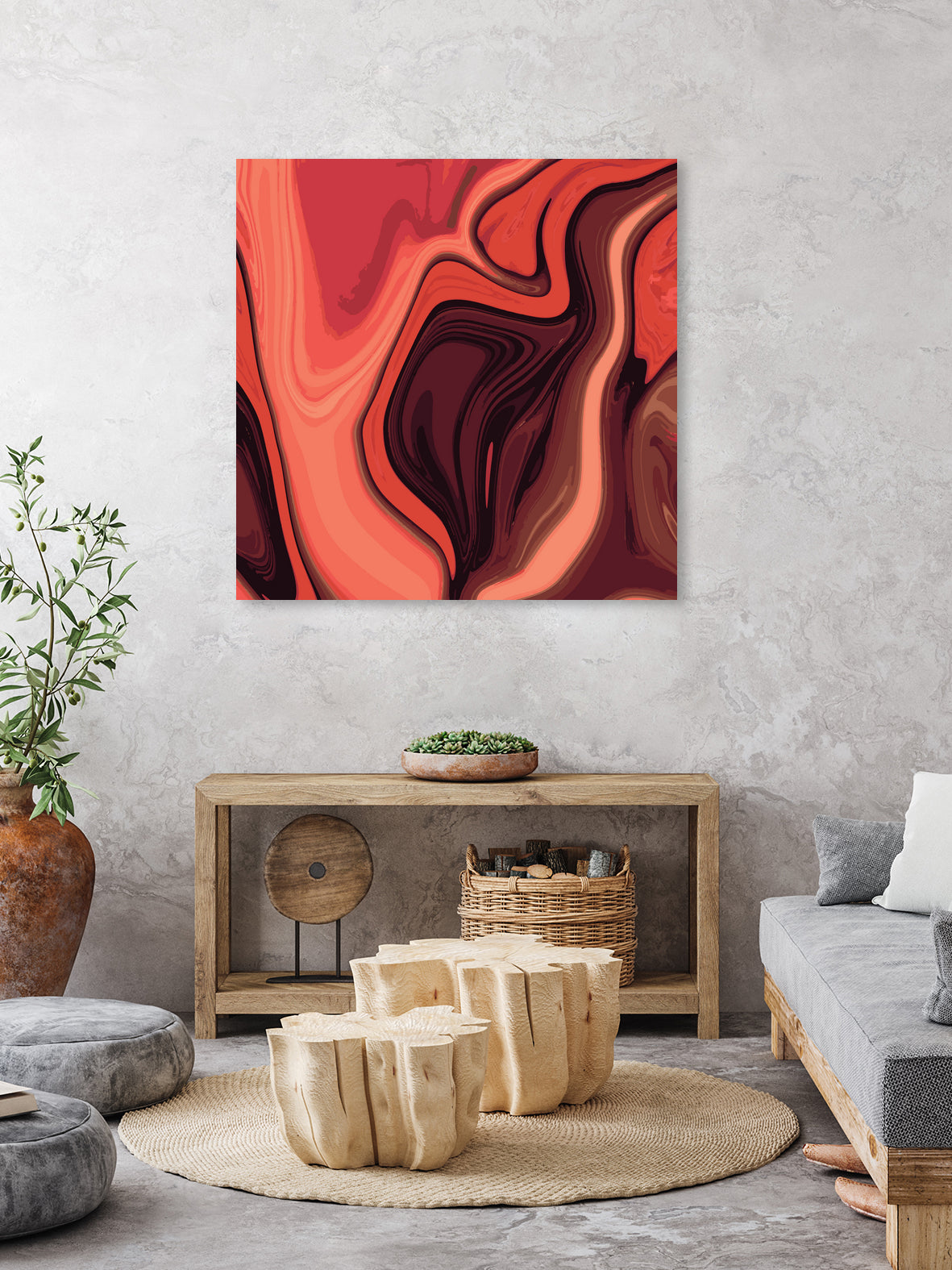 Lava Marble 024 by Jelena Obradovic on GIANT ART - red vector illustration