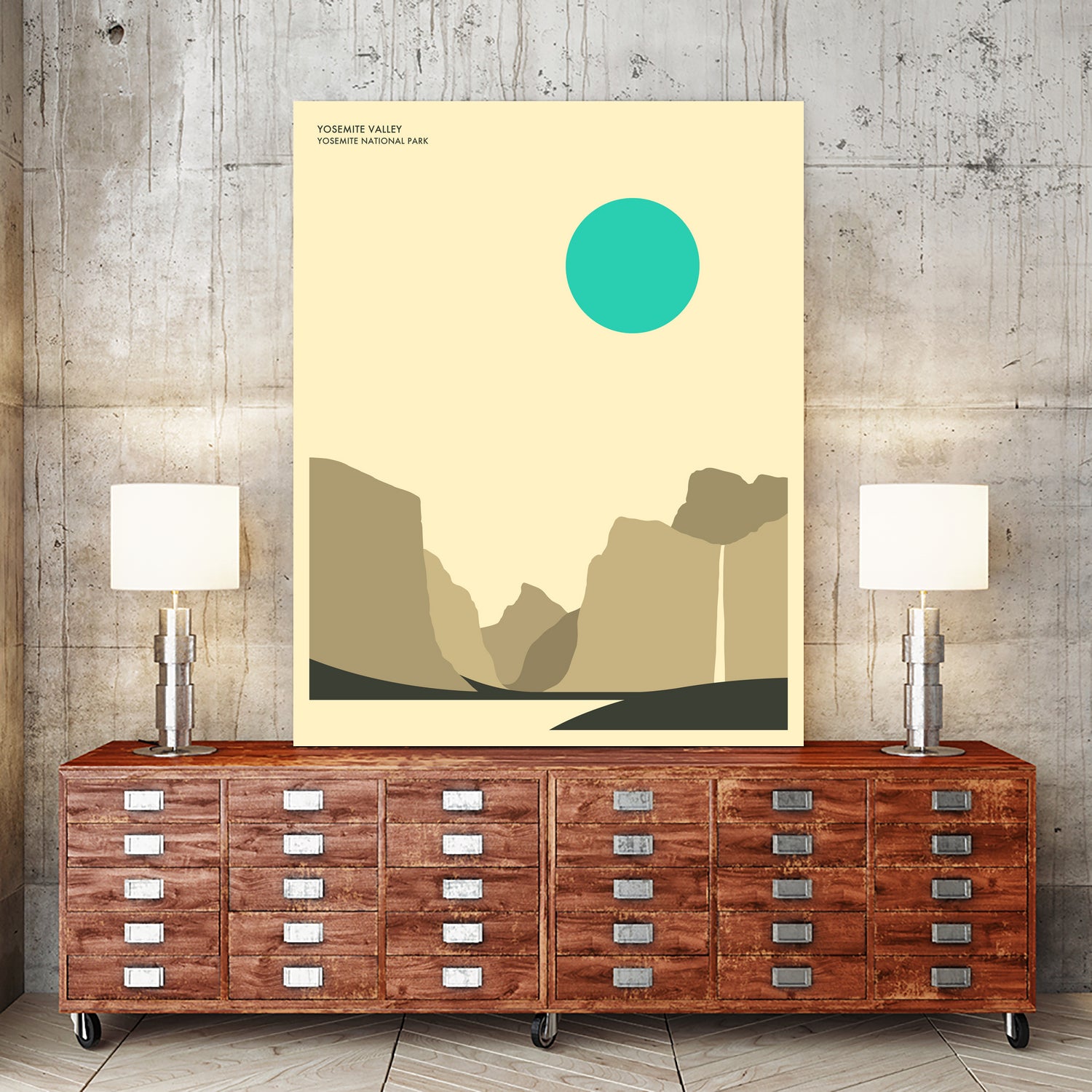 YOSEMITE NATIONAL PARK (Yosemite Valley) by Jazzberry Blue on GIANT ART - blue vector illustration