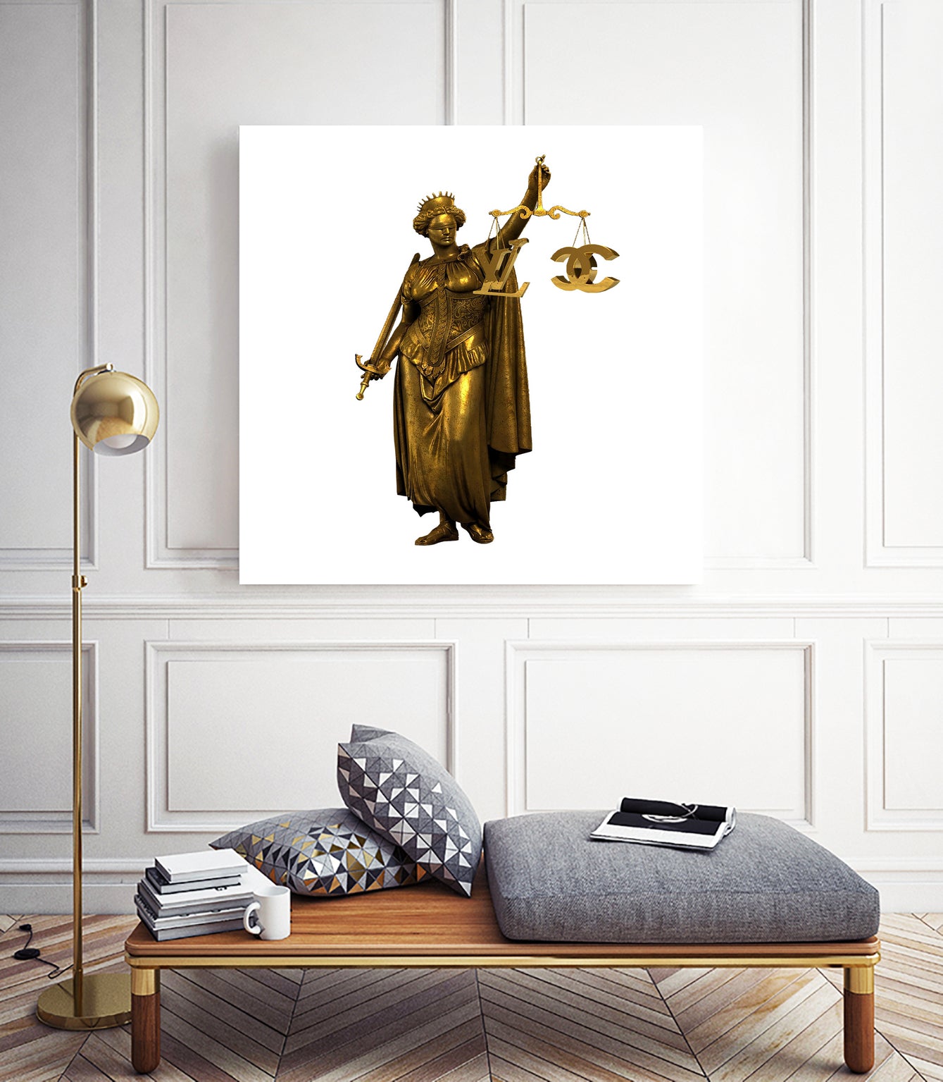 CHANEL OR LOUIS VUITON / LADY OF JUSTICE by Michael Benisty on GIANT ART - white photo illustration