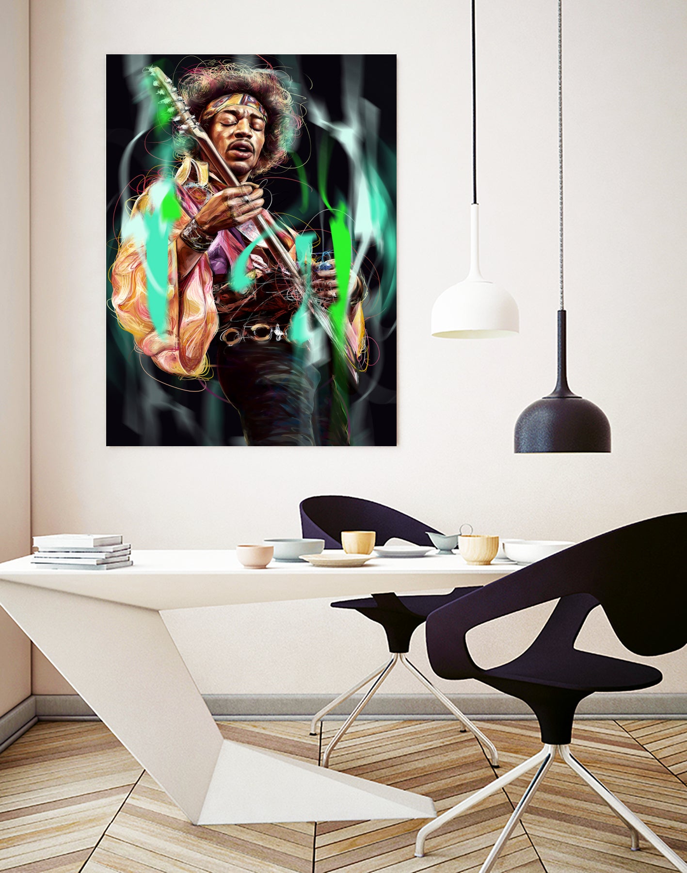 Jimi Hendrix by Dmitry Belov on GIANT ART - black digital painting
