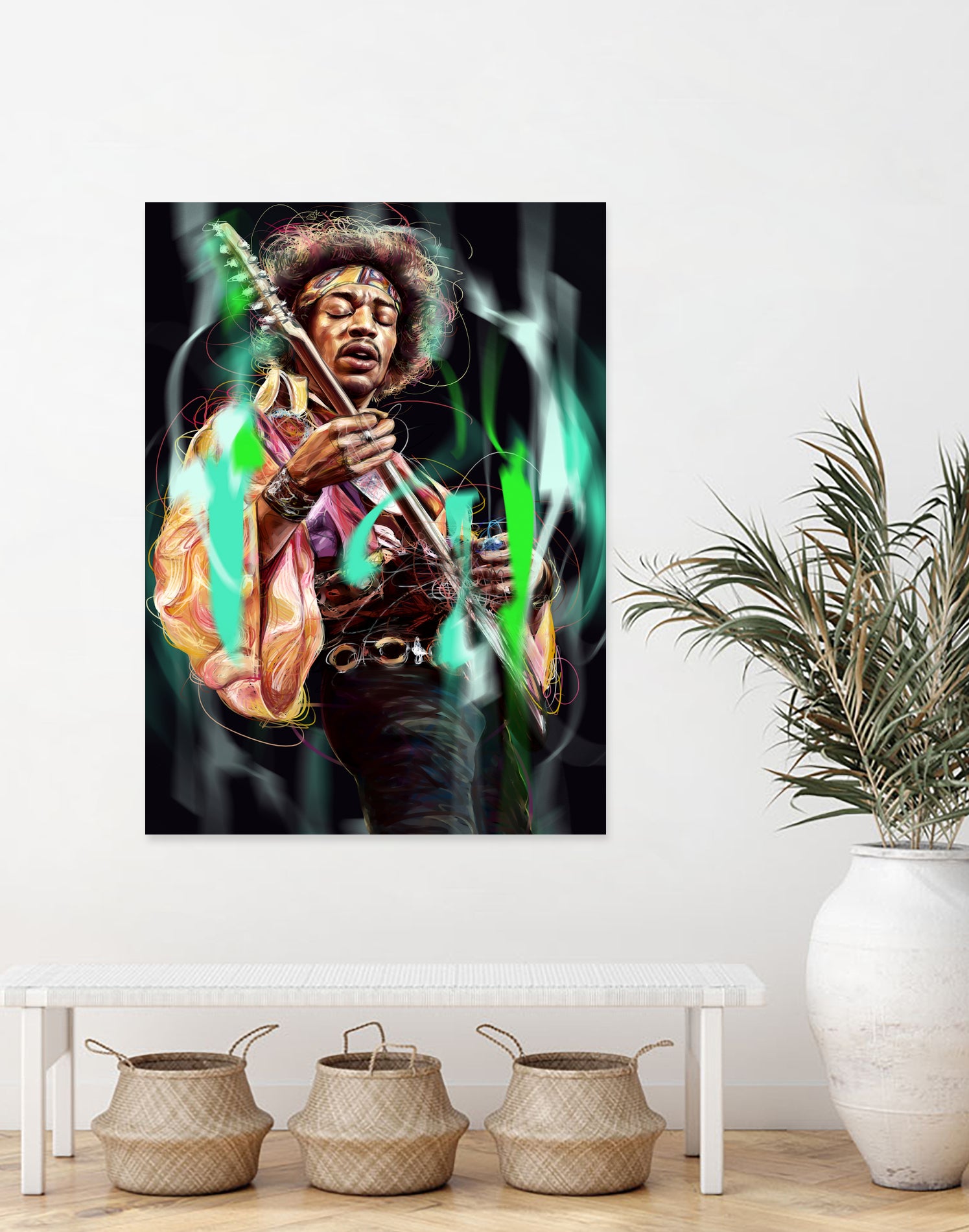 Jimi Hendrix by Dmitry Belov on GIANT ART - black digital painting