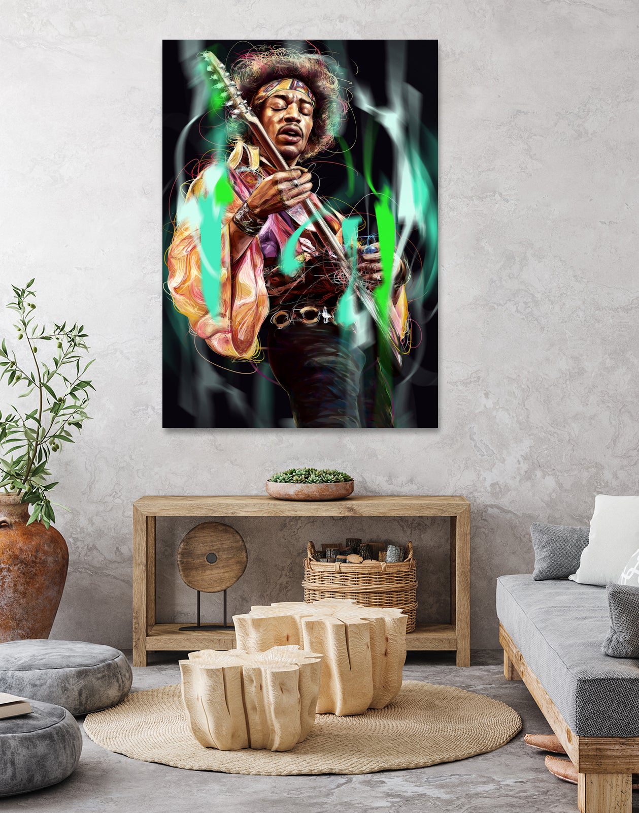 Jimi Hendrix by Dmitry Belov on GIANT ART - black digital painting