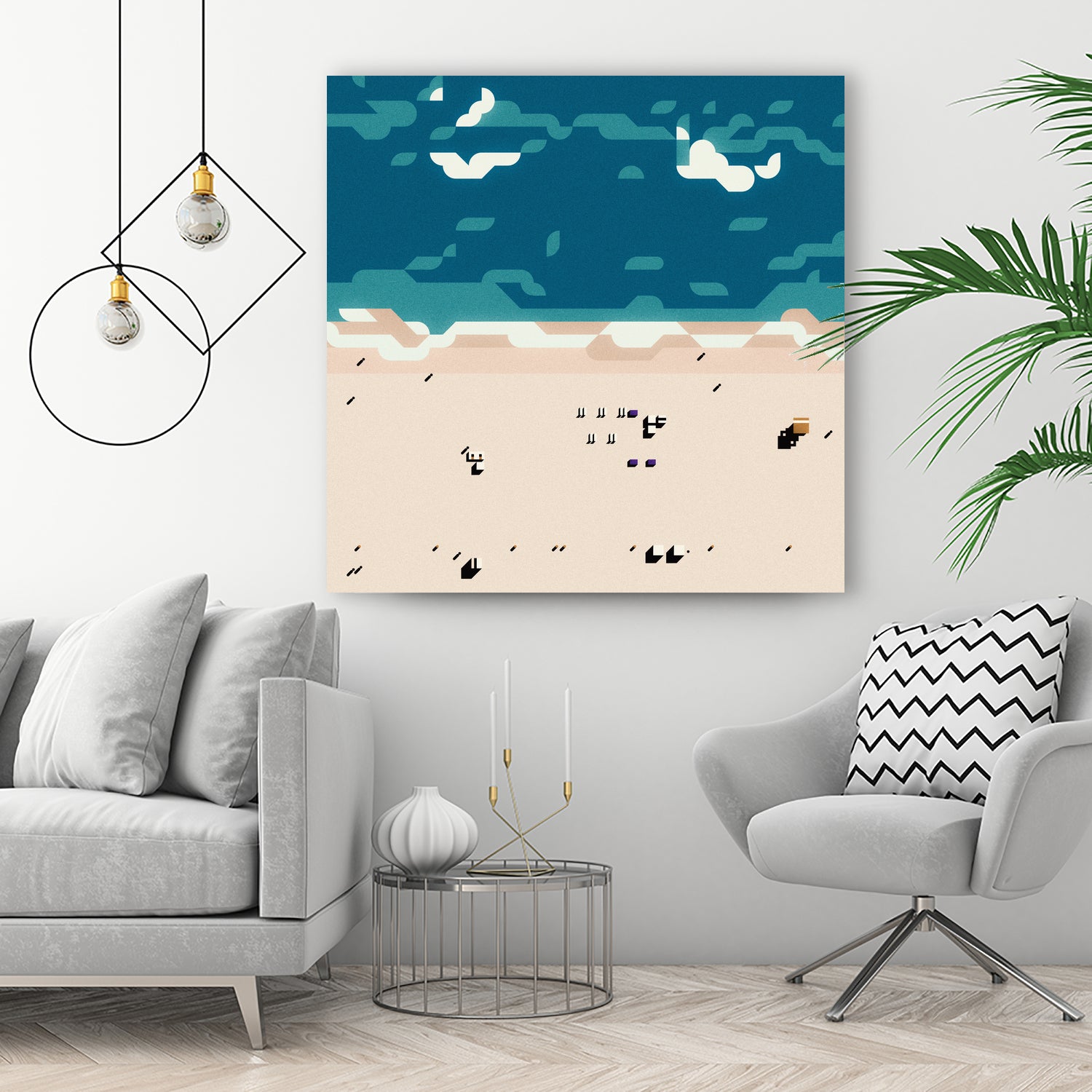 Miami beach by antony squizzato on GIANT ART - blue digital painting