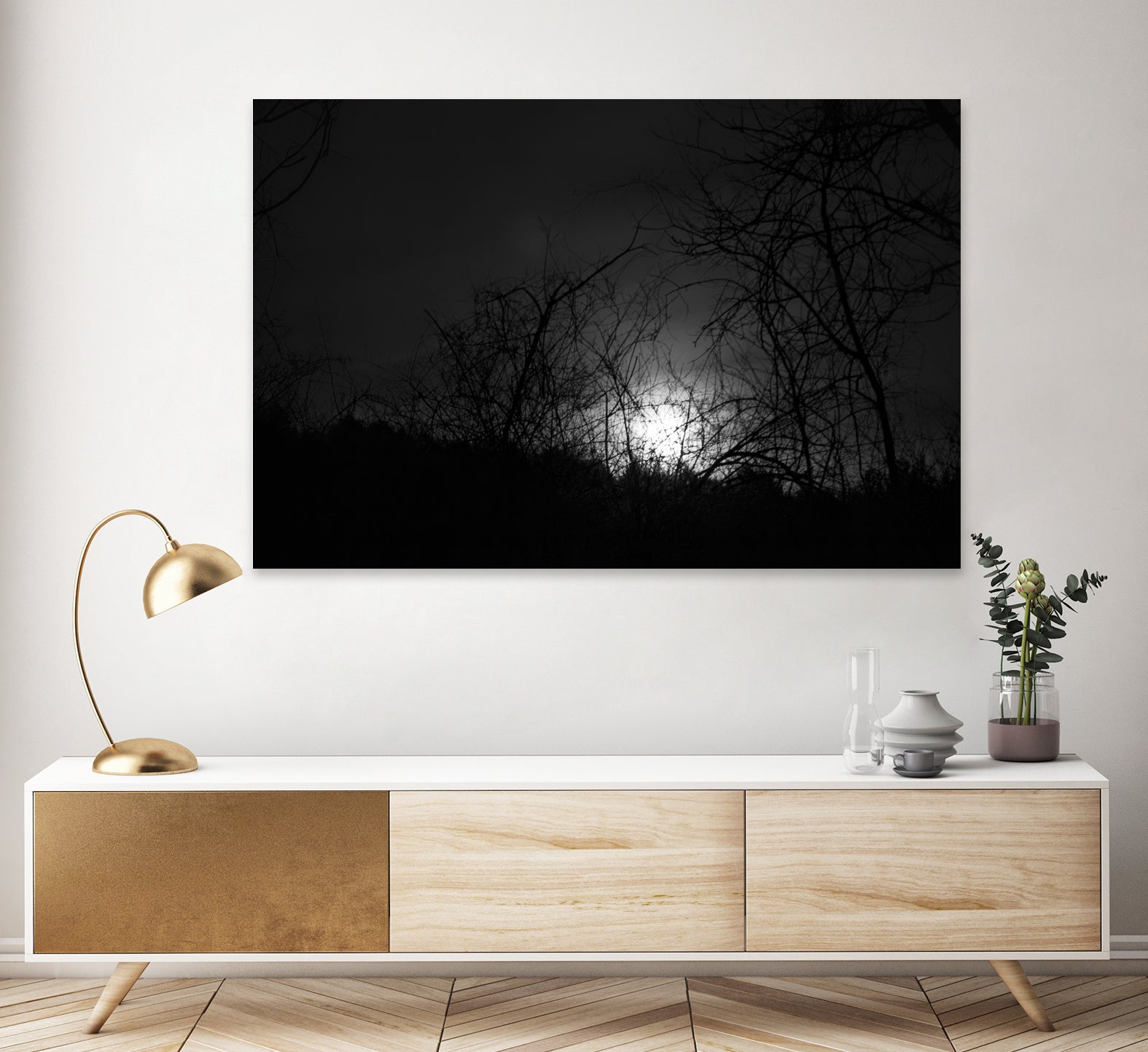 Moonrise through the clouds by William Cunning on GIANT ART - black processing/programming